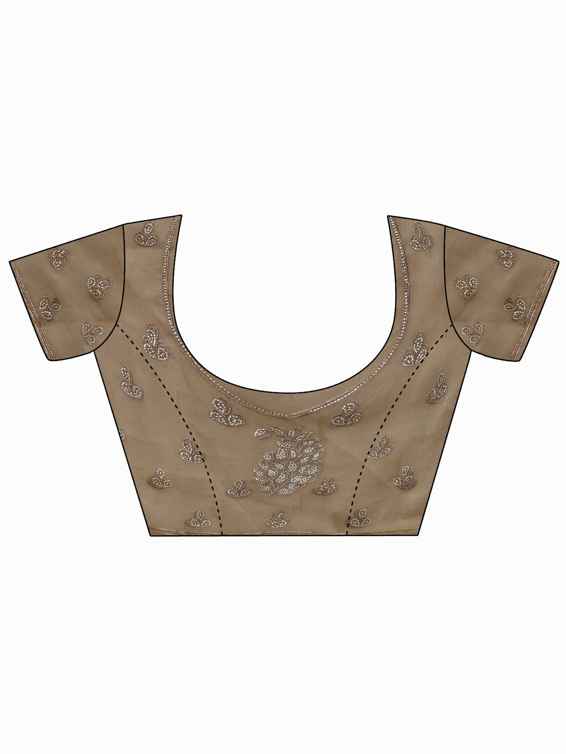 Mameraa Art Taupe Embellished Tissue Saree