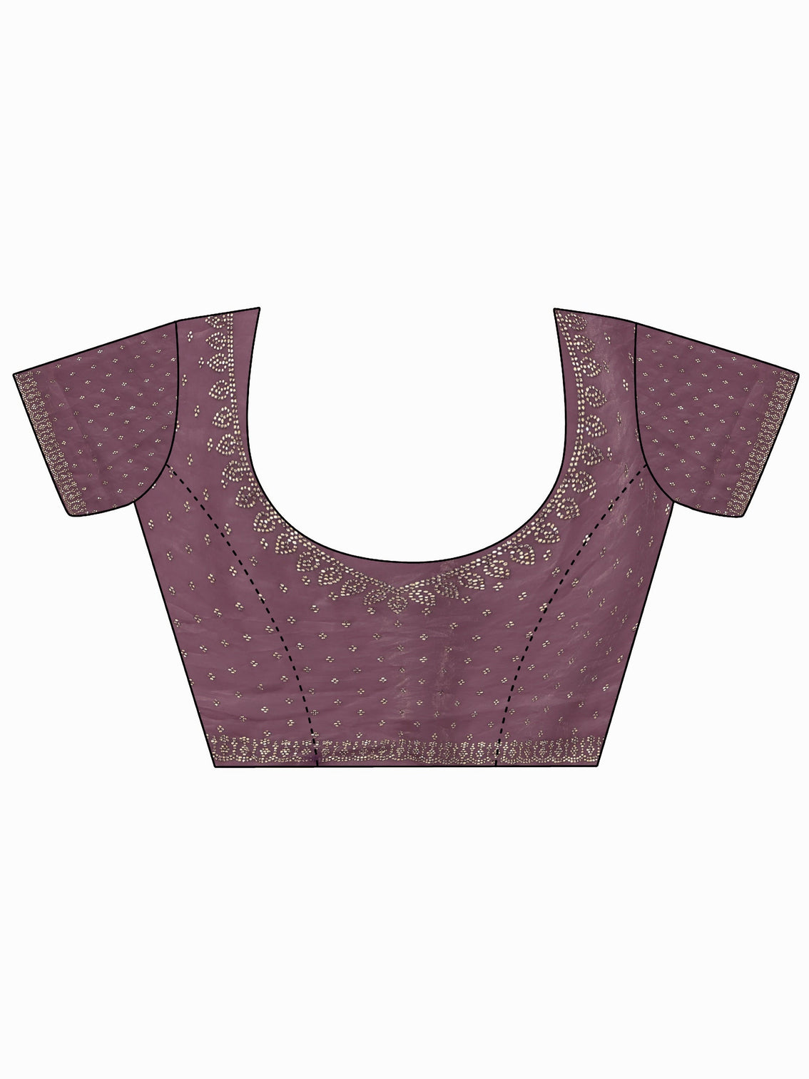 Mameraa Art Lavender Stone Work Embellished Tissue Saree