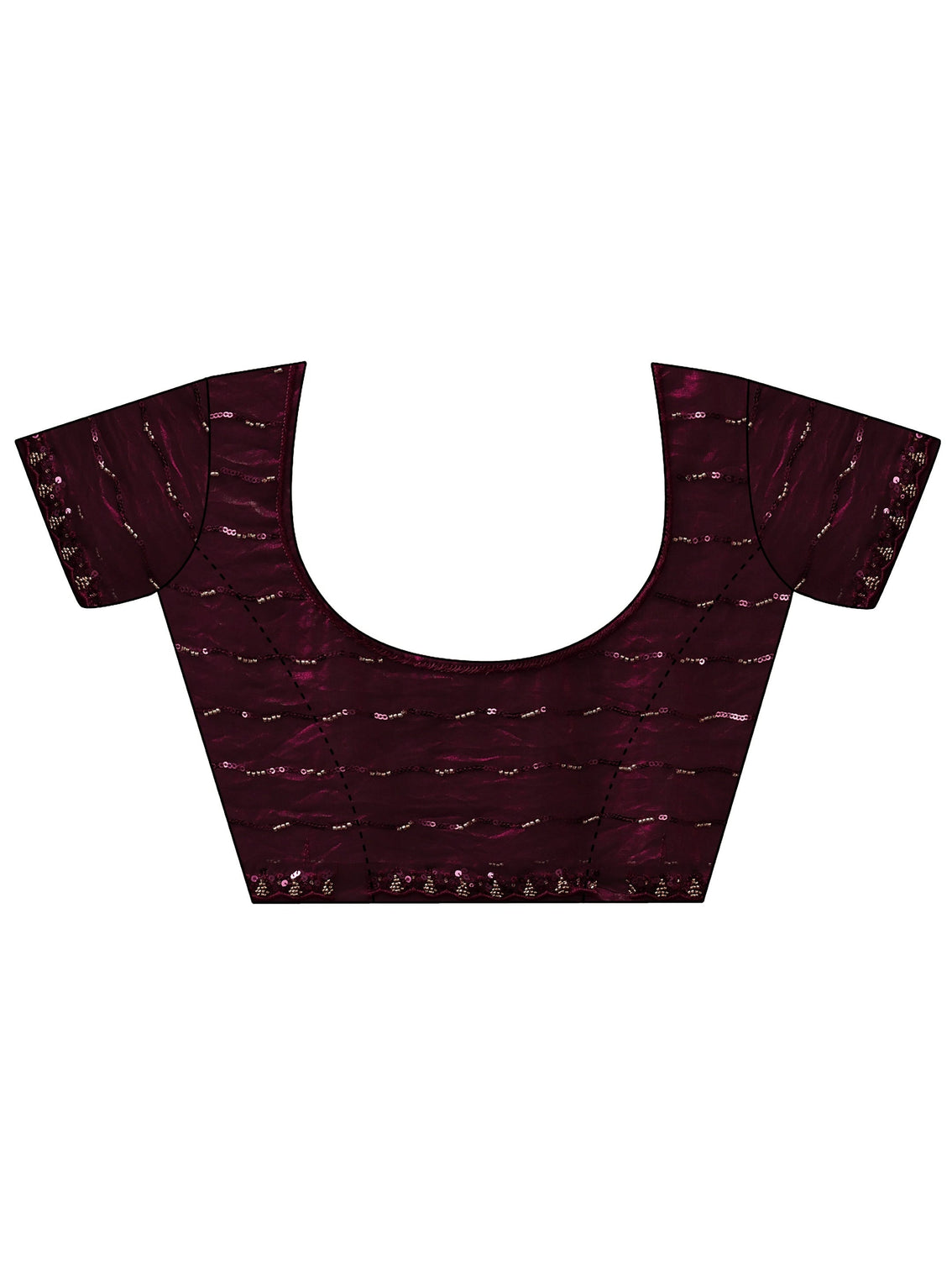 Mameraa Art Burgundy Sequin Embellished Tissue Saree
