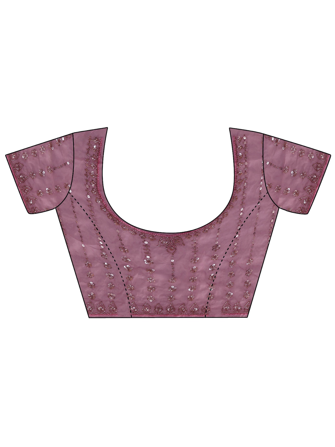 Mameraa Art Pansy Pink Sequin Embellished Tissue Saree
