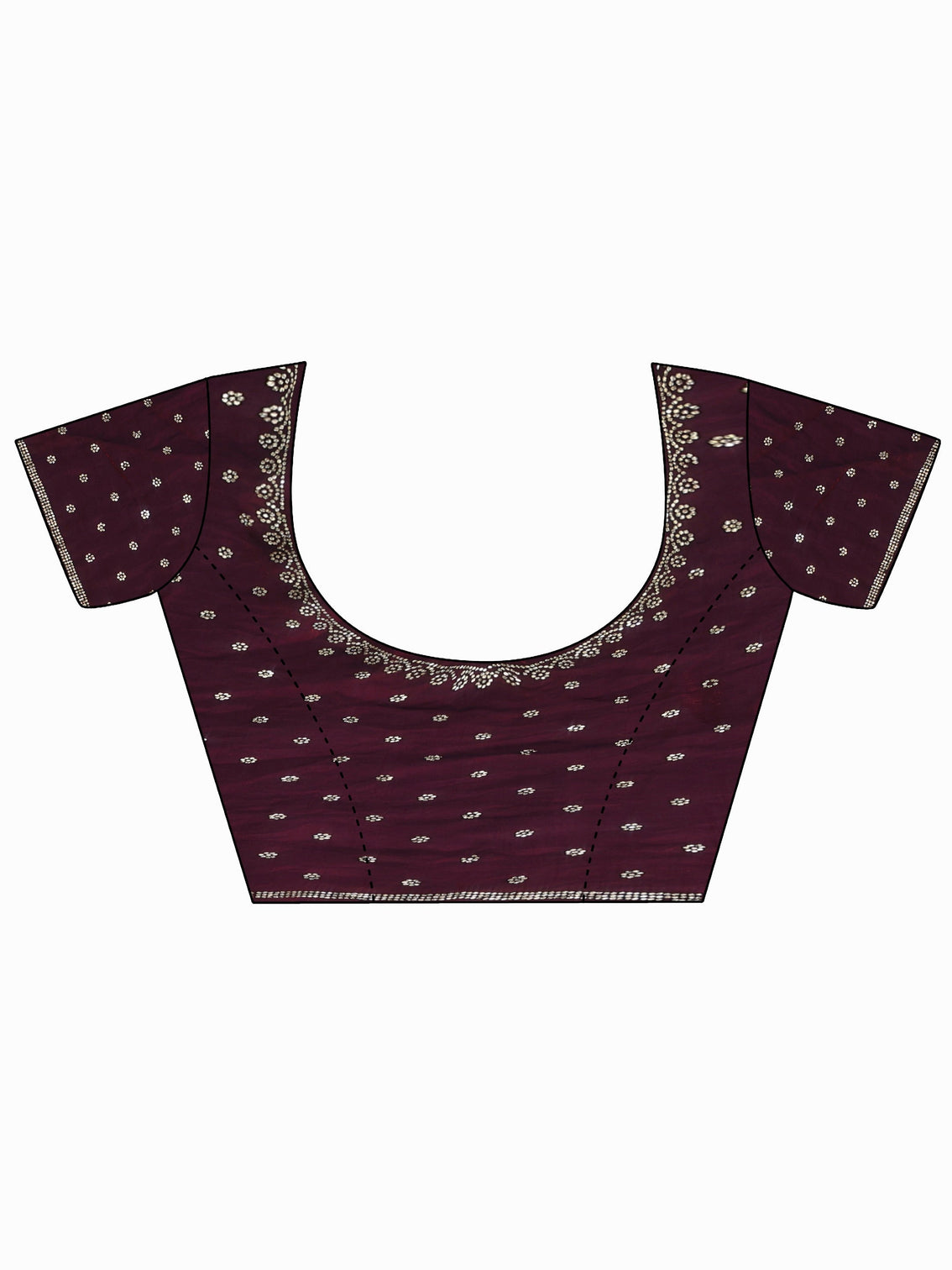 Mameraa Art Burgundy Stone Work Embellished Tissue Saree