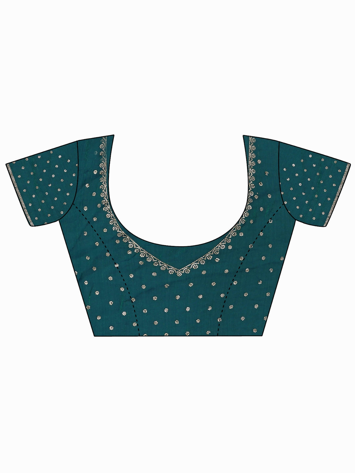 Mameraa Art Teal Blue Sequin Embellished Tissue Saree