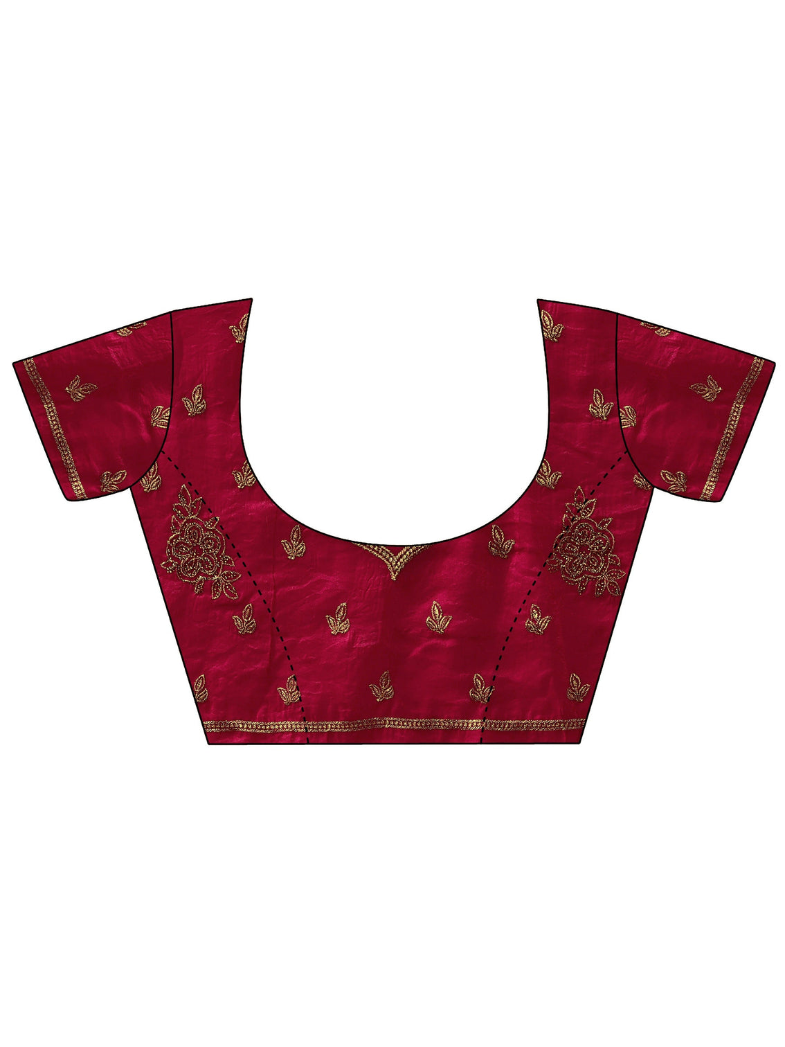 Mameraa Art Rose Pink Floral Embellished Tissue Saree