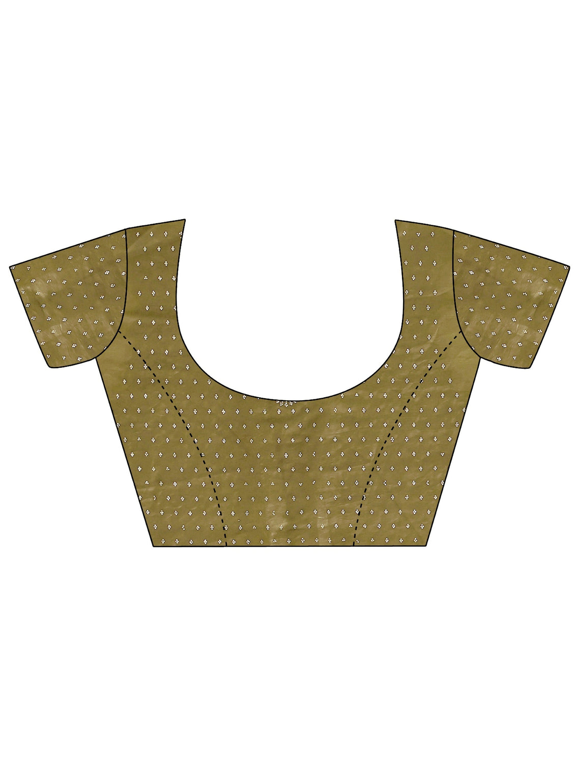 Mameraa Art Henna Green Stone Work Embellished Tissue Saree