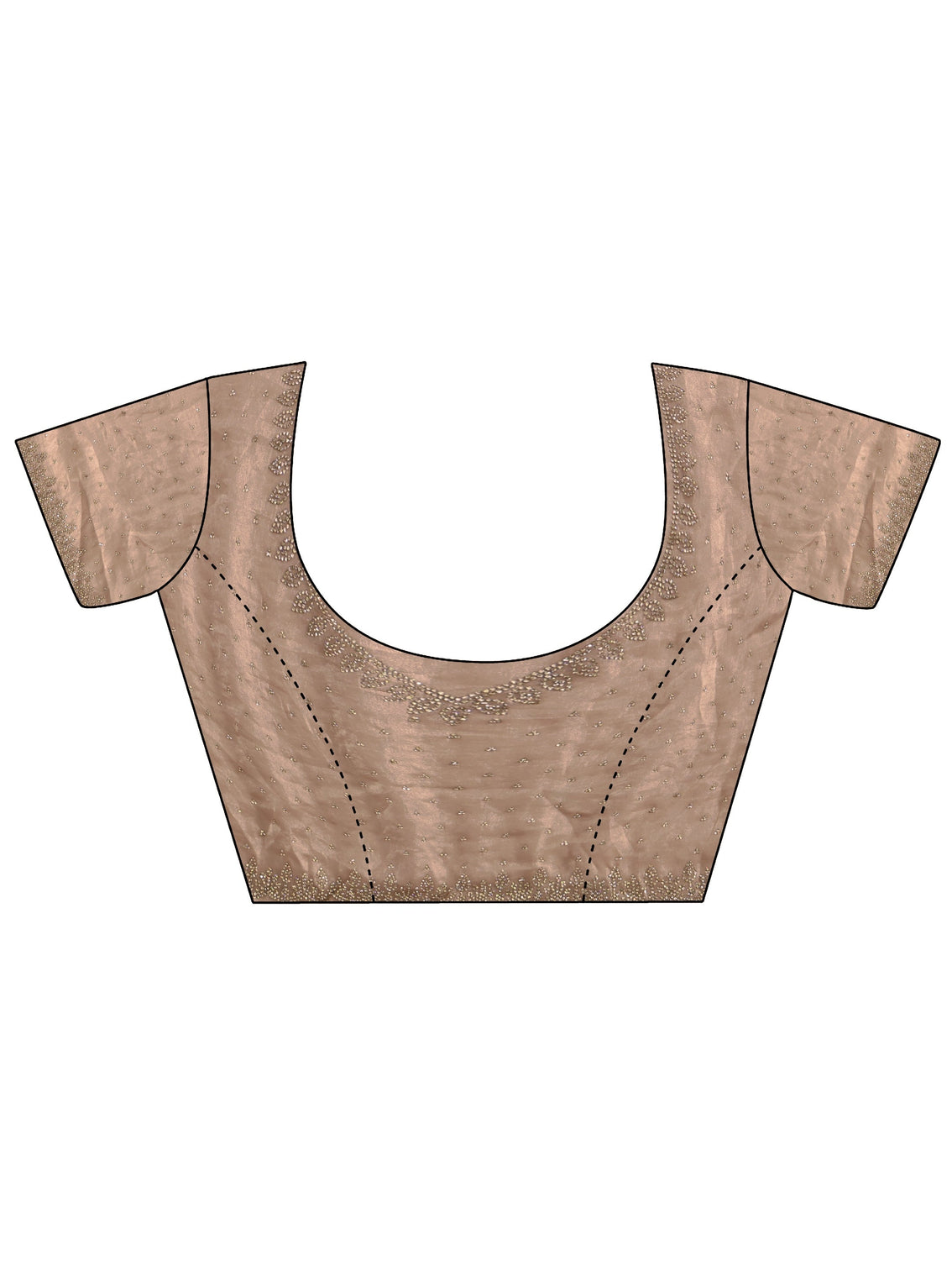 Mameraa Art Beige Embellished Tissue Saree