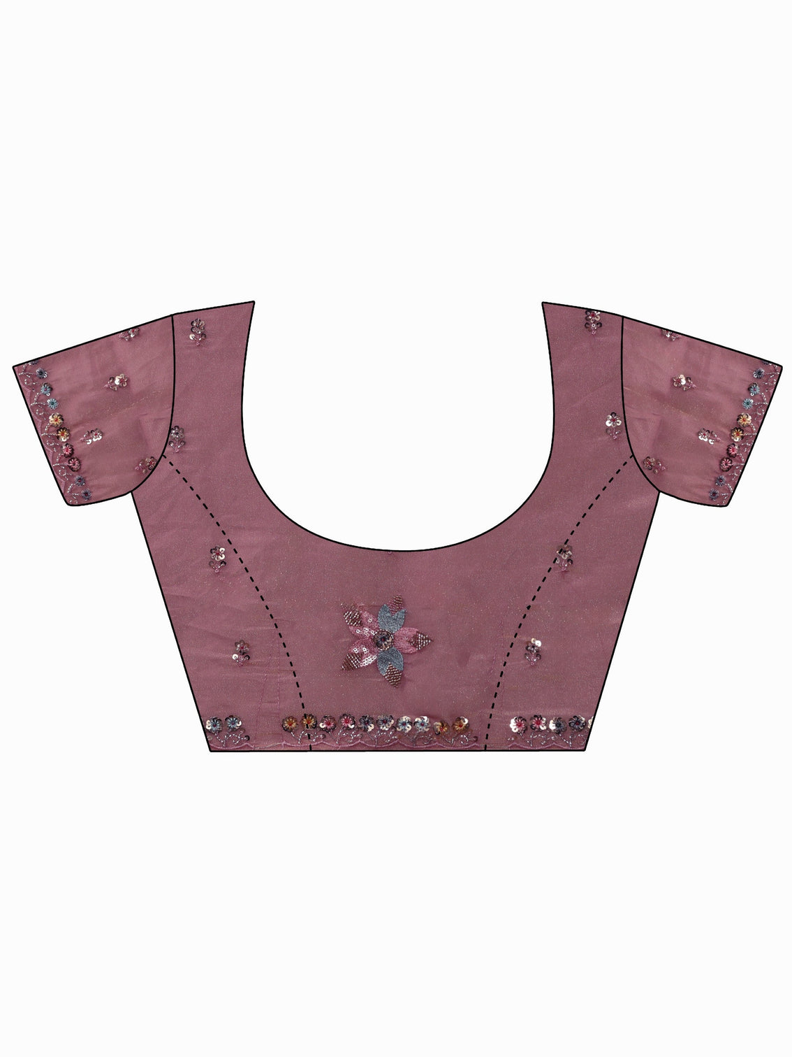 Mameraa Art Pink Sequin Embellished Tissue Saree