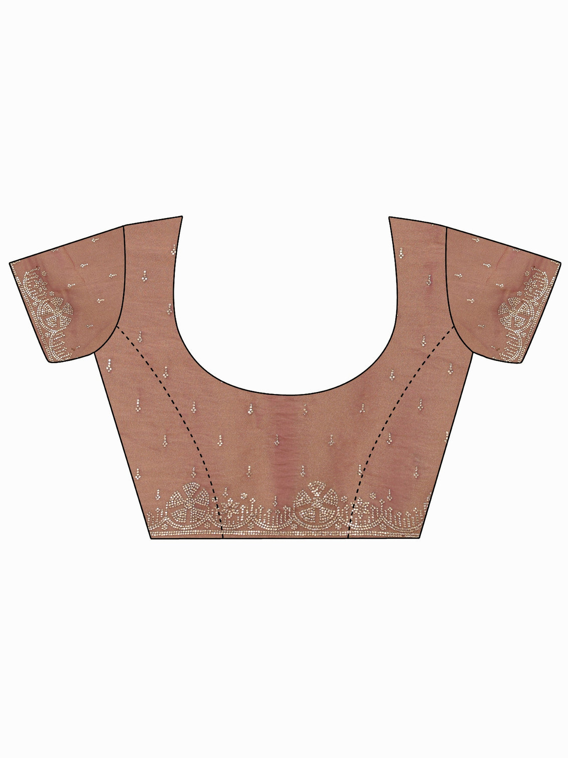 Mameraa Peach Pink Stone Work Embellished Tissue Saree