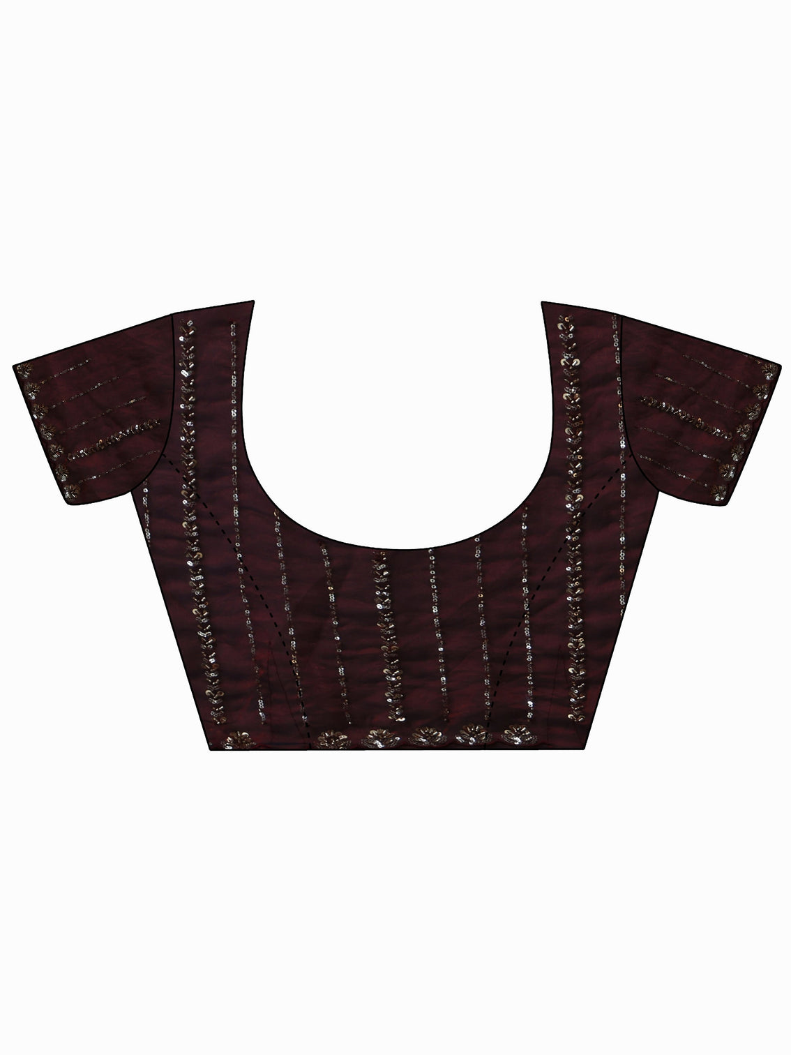 Mameraa Art Burgundy Sequin Embellished Tissue Saree