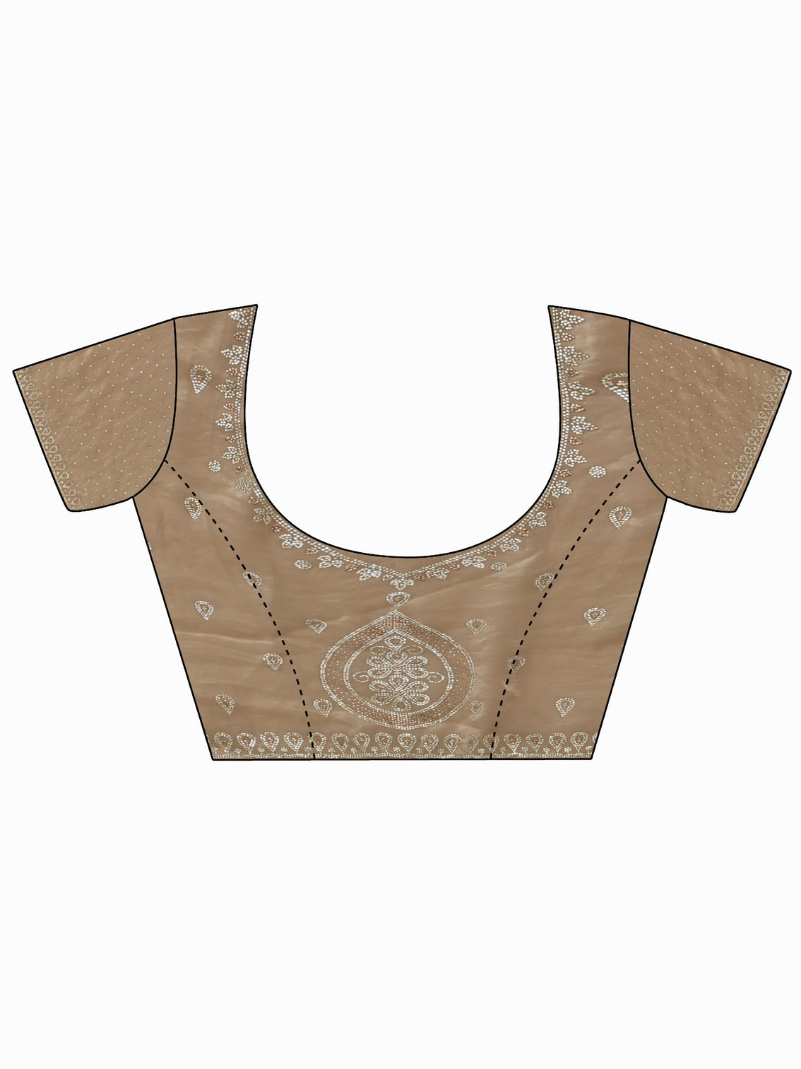 Mameraa Art Taupe Stone Work Embellished Tissue Saree