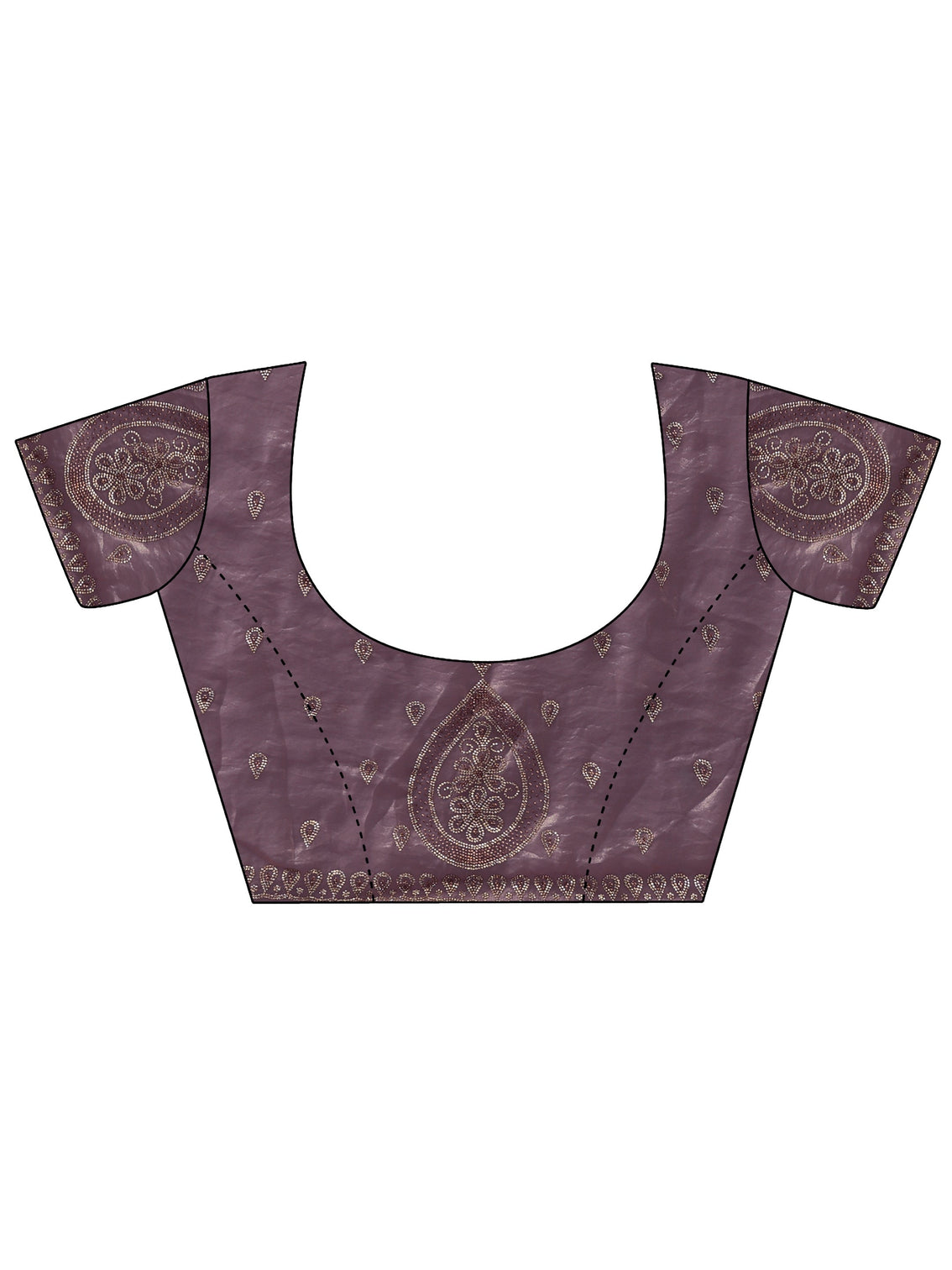 Mameraa Art Lavender Floral Bead Embellished Tissue Saree