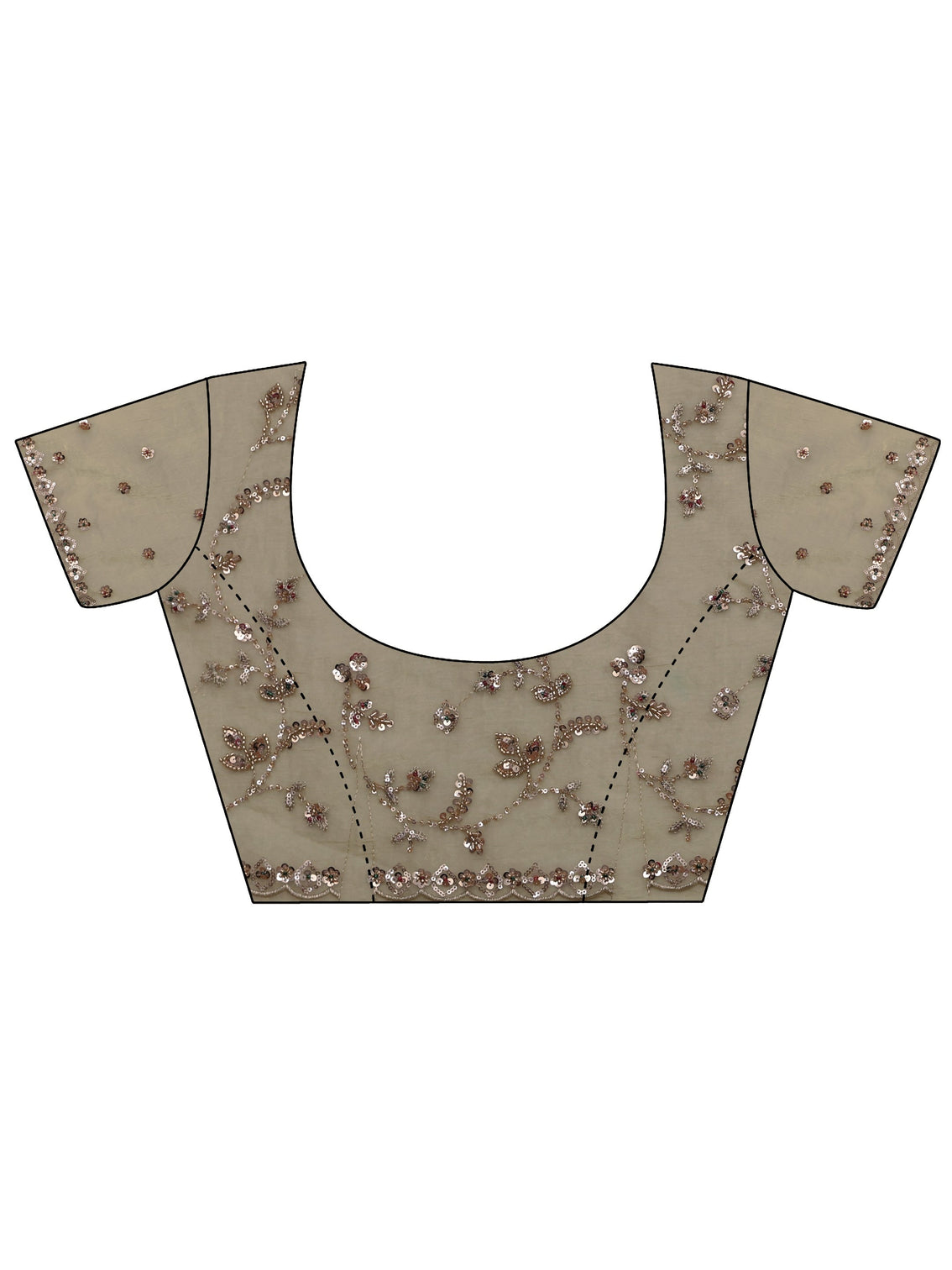 Mameraa Art Sage Green Sequin Embellished Tissue Saree