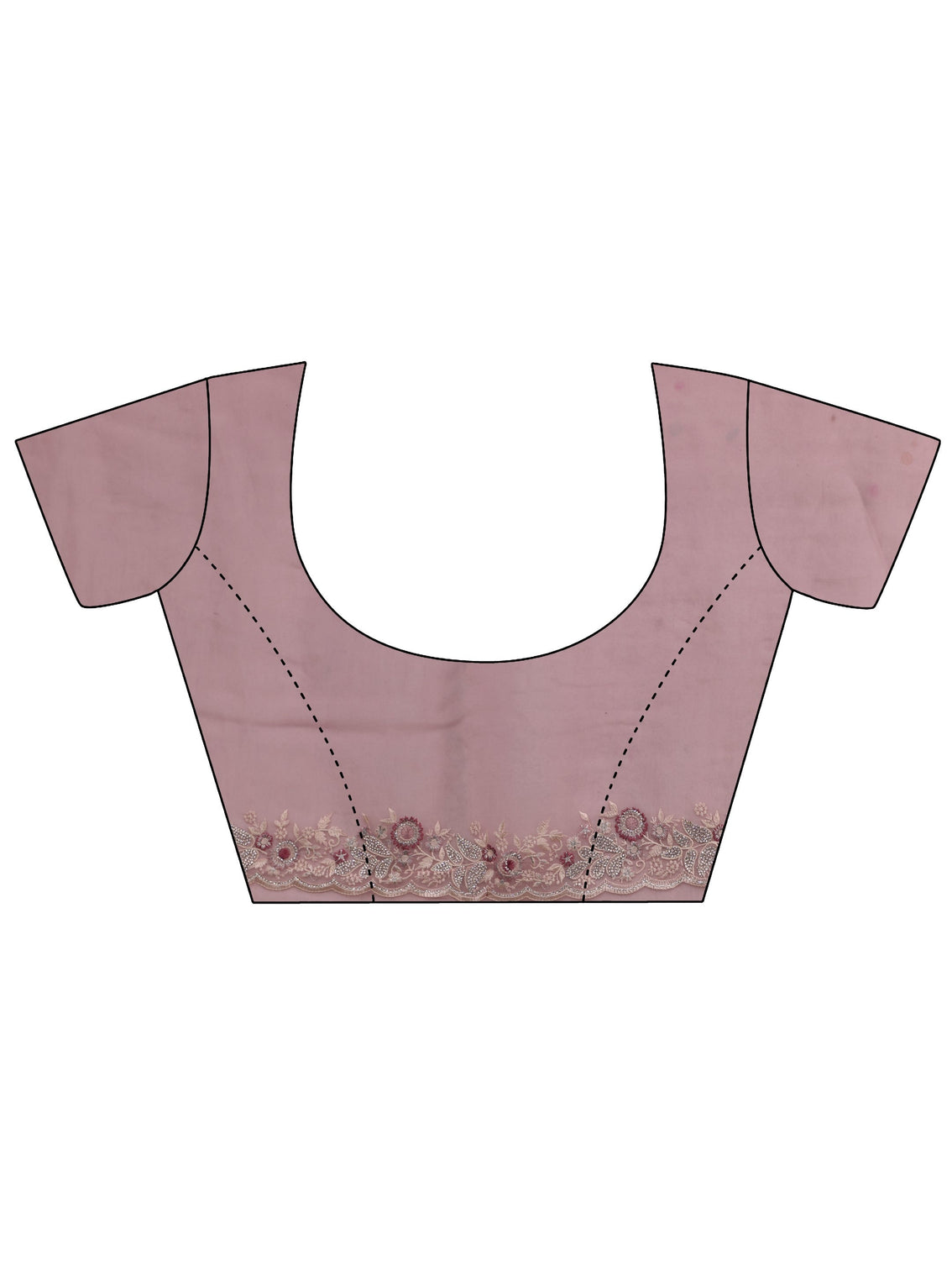 Mameraa Art Pink Striped Tissue Saree with Embellished Border