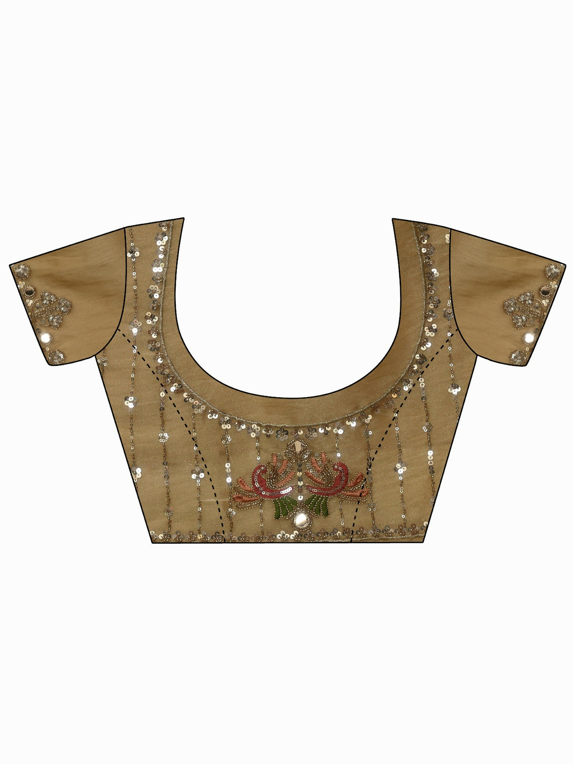 Mameraa Art Green Sequin Embellished Tissue Saree