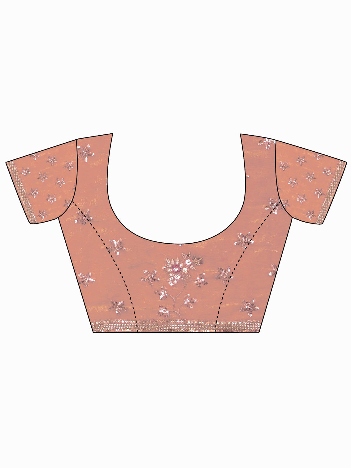 Mameraa Art Beige Floral Embellished Tissue Saree