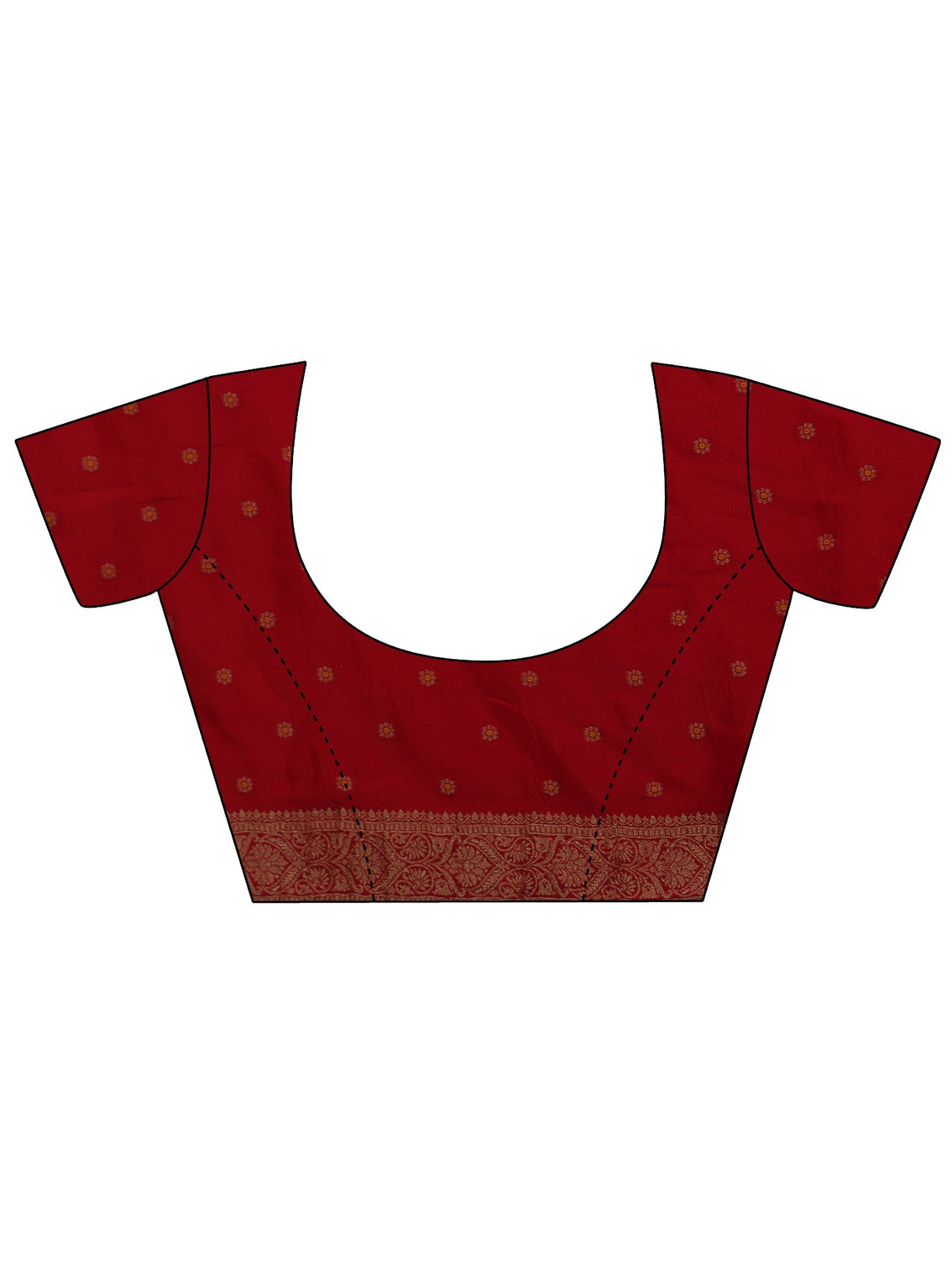 Mameraa Art Ombre Red and Orange Woven Design Silk Blend Saree