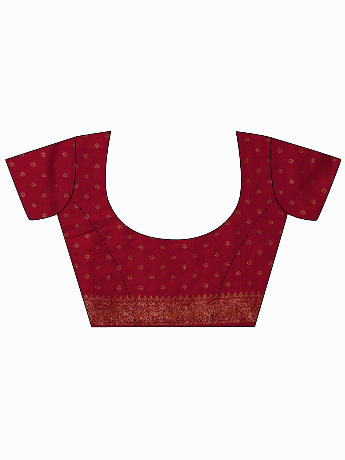 Mameraa Art Crimson Red Floral Woven Silk Blend Saree