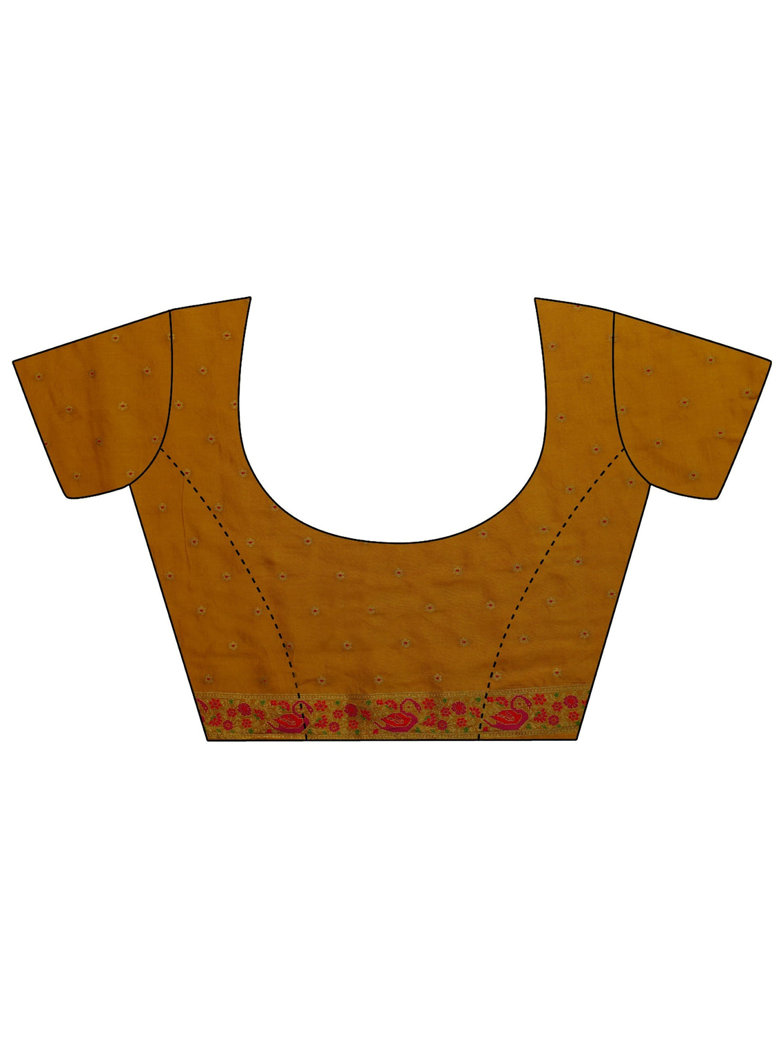 Mameraa Art Mustard Woven Design Silk Blend Saree