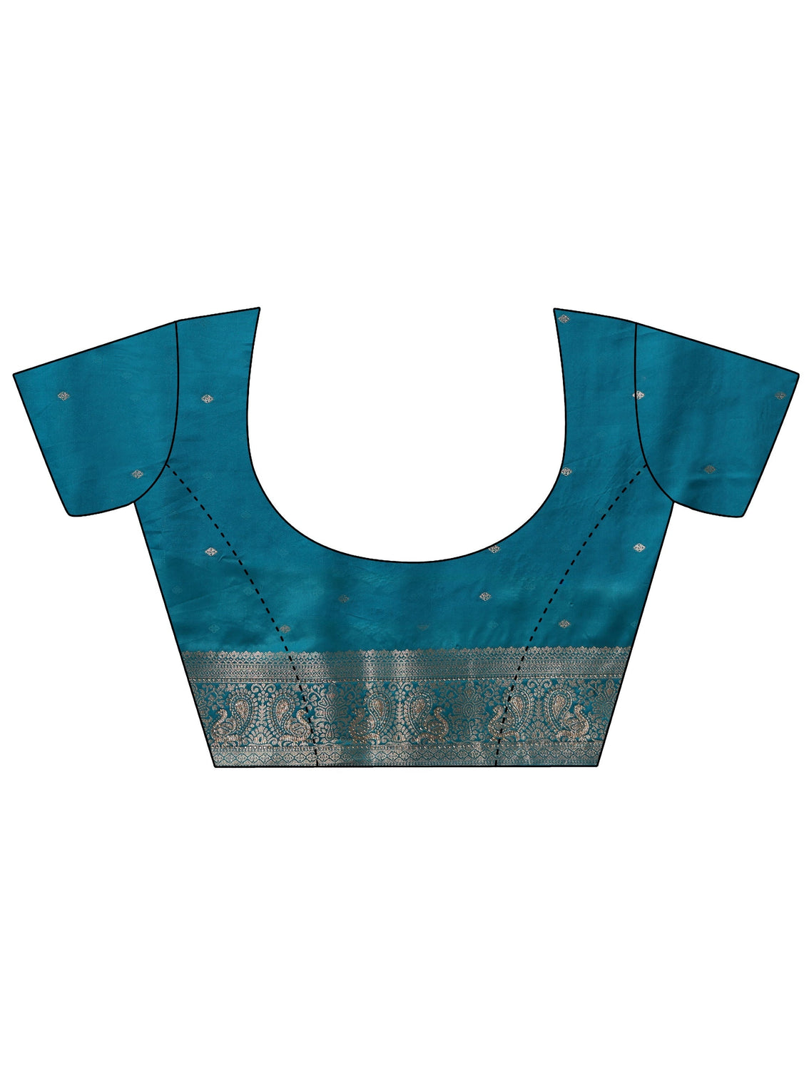 Mameraa Turquoise Blue Woven Design Silk Blend Saree