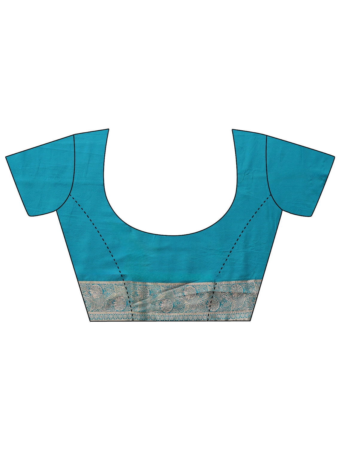 Mameraa Turquoise Blue Banarasi Silk Blend Saree