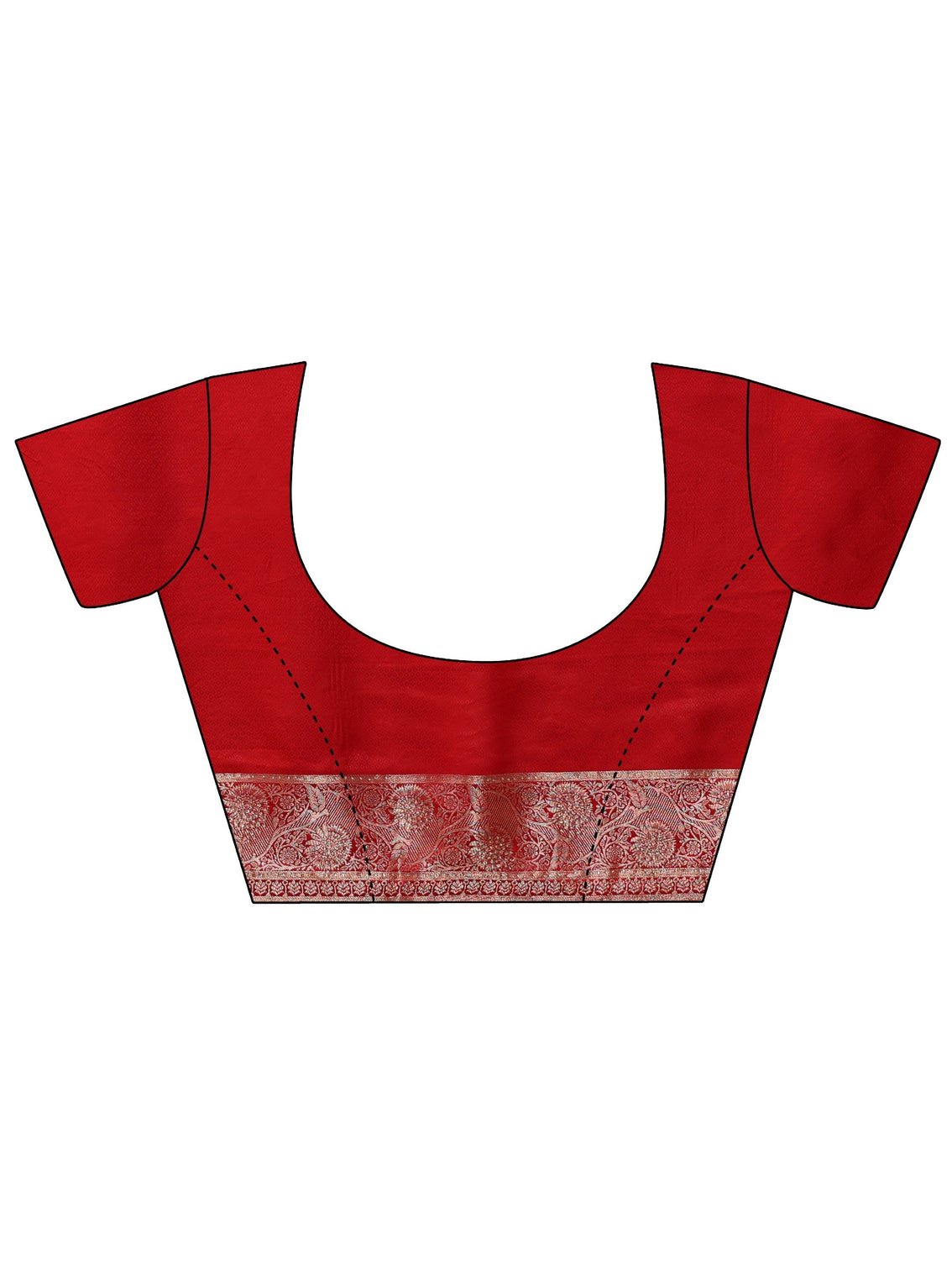 Mameraa Vermilion Red Banarasi Silk Blend Saree