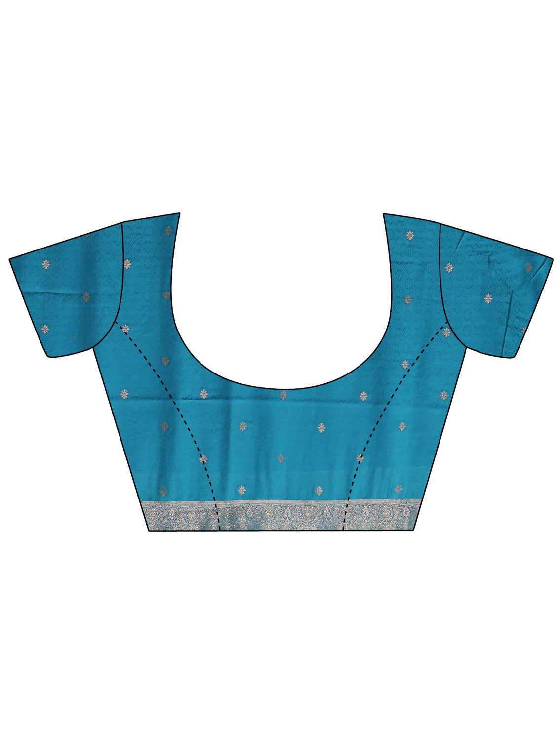 Mameraa Turquoise Blue Banarasi Silk Blend Saree