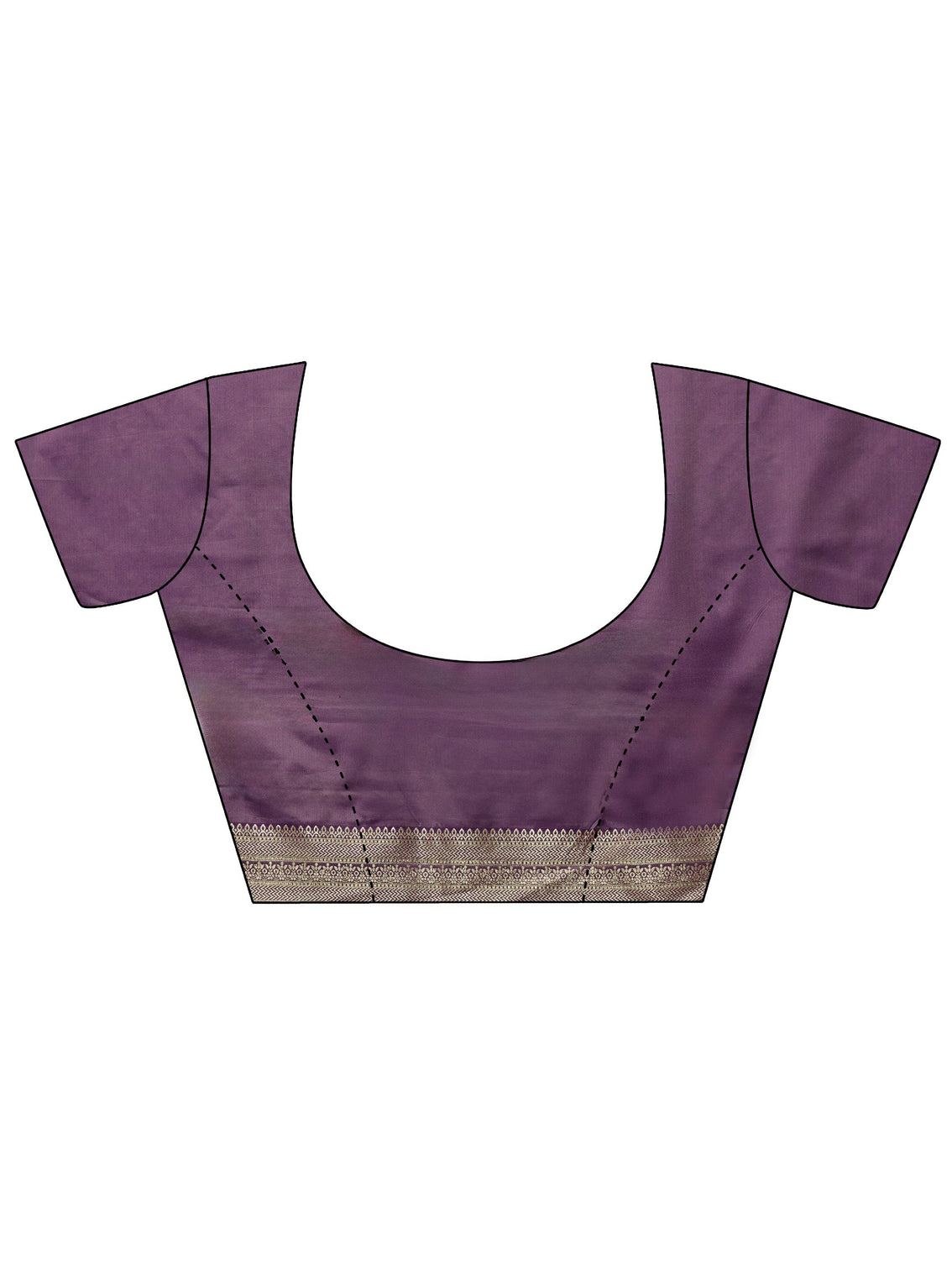 Mameraa Purple Chevron Woven Design Silk Blend Saree