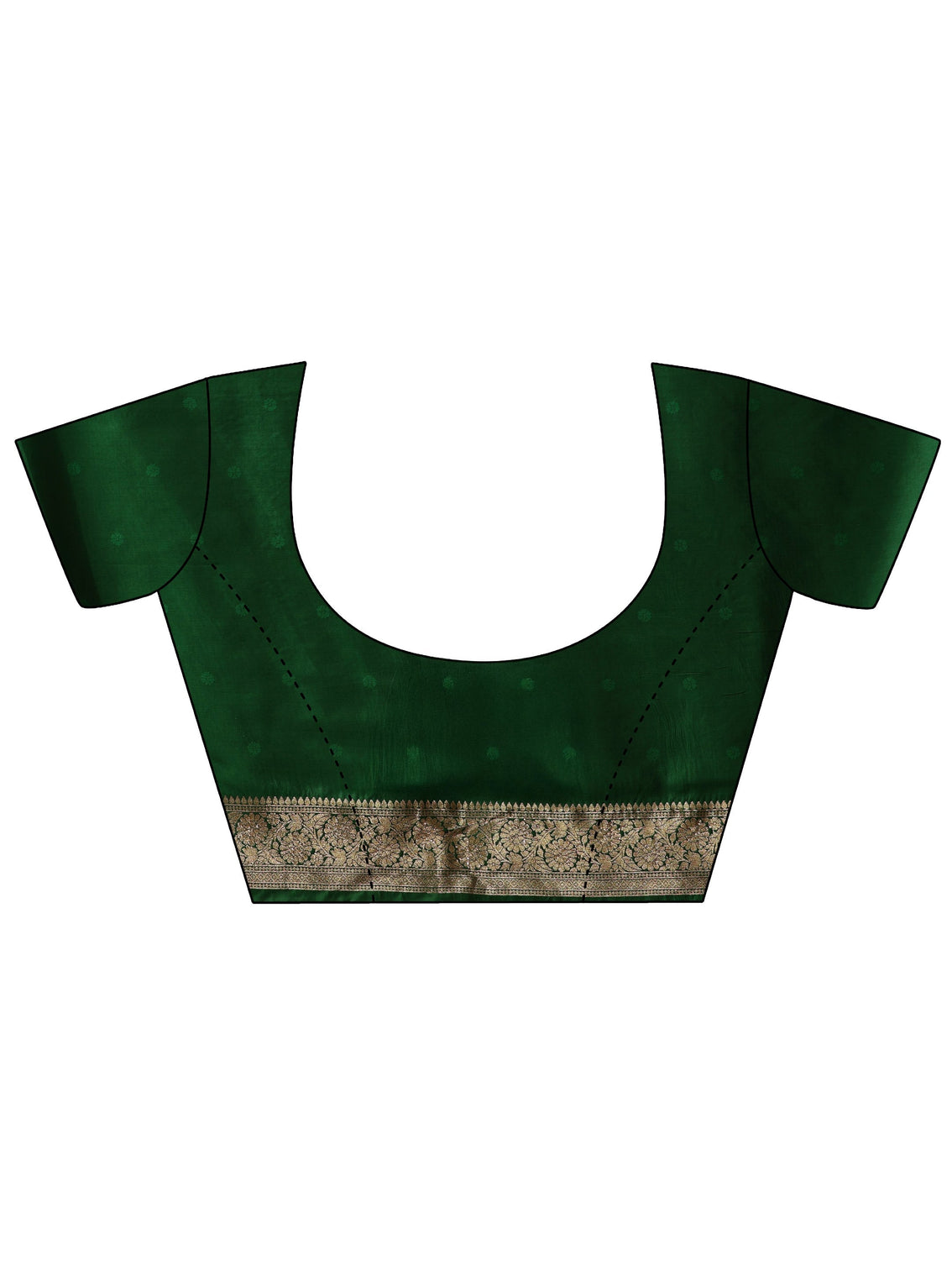 Mameraa Emerald Green Leaf Motif  Woven Design Silk Blend Saree
