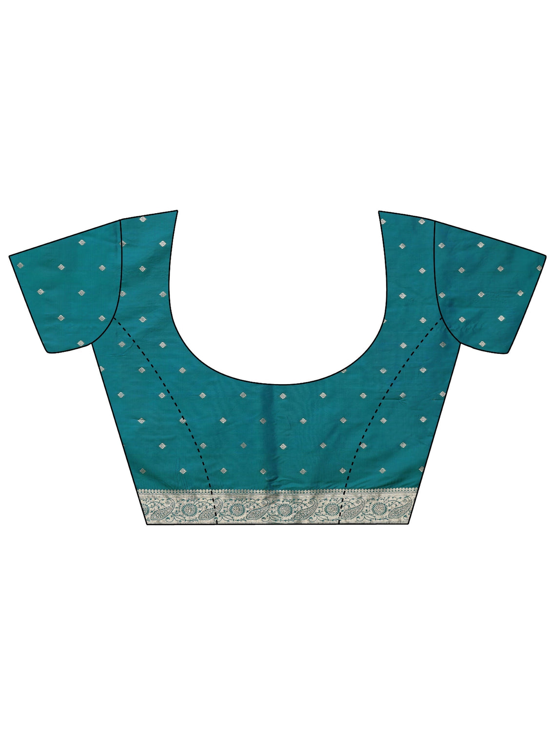 Mameraa Turquoise Blue Woven Design Silk Blend Saree