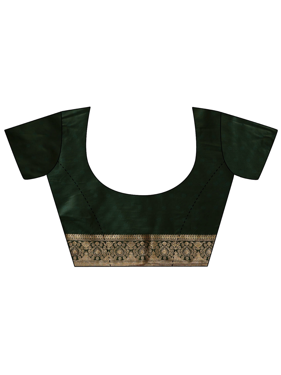 Mameraa Forest Green Paisley Woven Design Silk Blend Saree