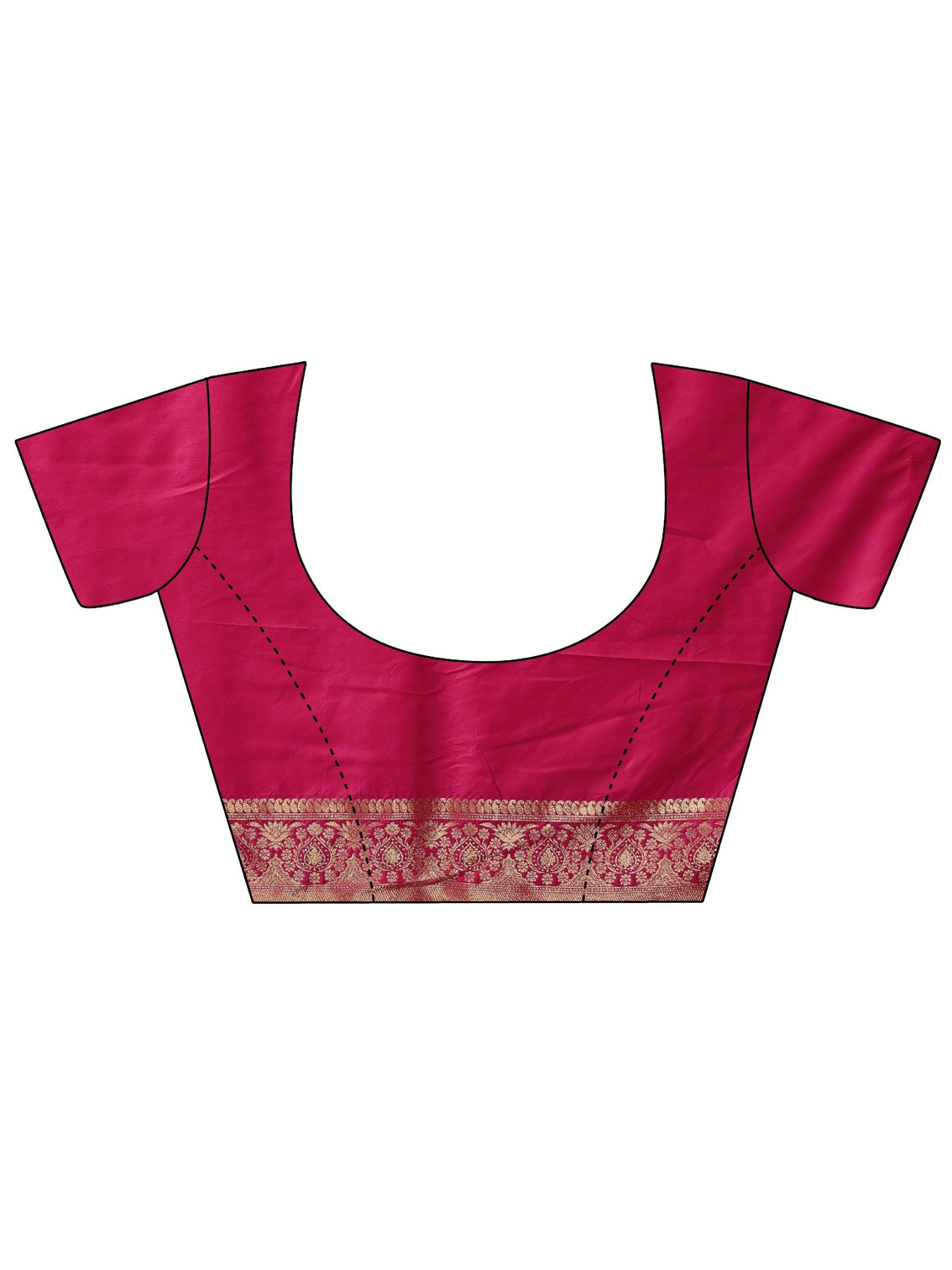 Mameraa Fuchsia Pink Paisley Woven Design Silk Blend Saree