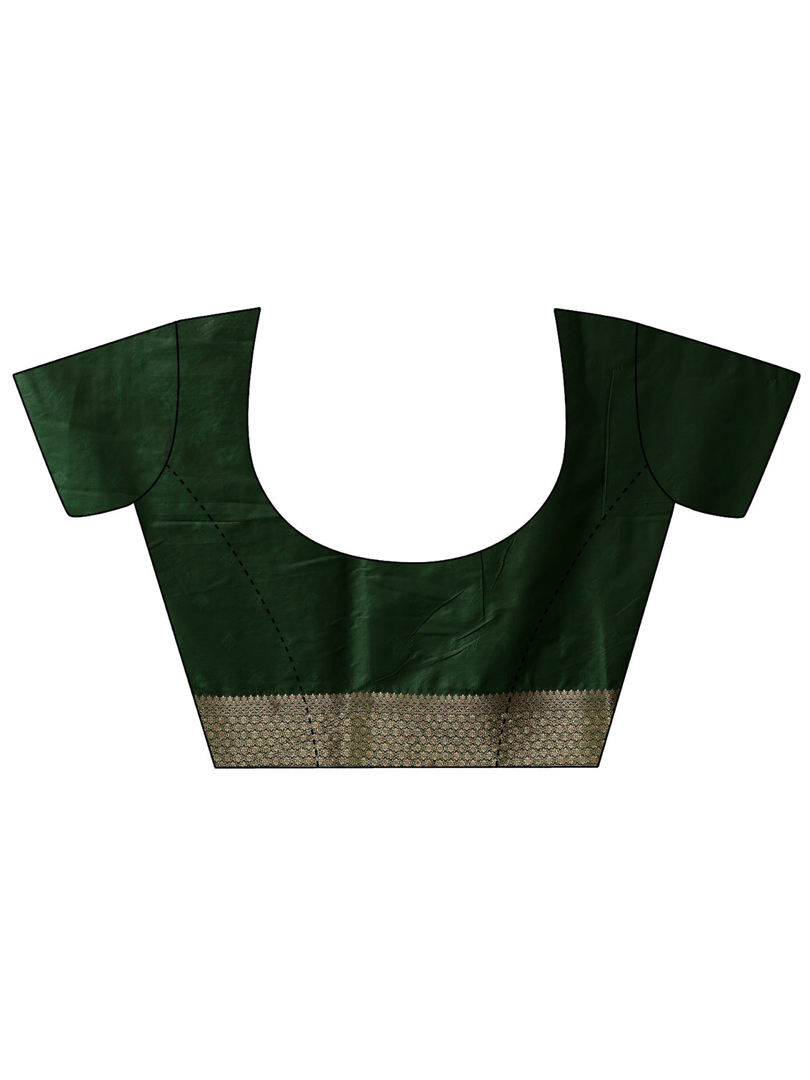 Mameraa Emerald Green Peacock Woven Design Silk Blend Saree