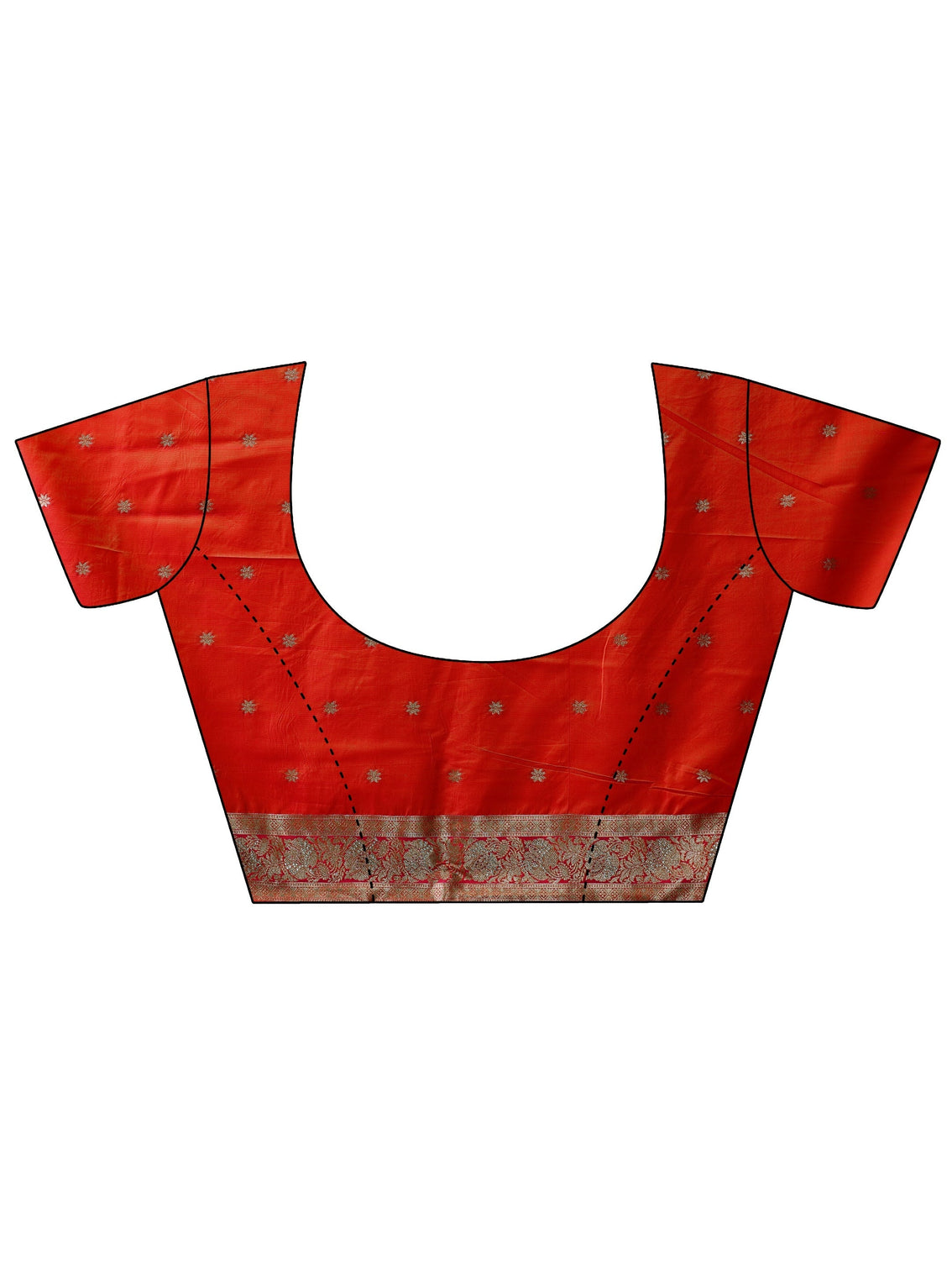 Mameraa Peach and Pink Mughal Motif Woven Design Silk Blend Saree