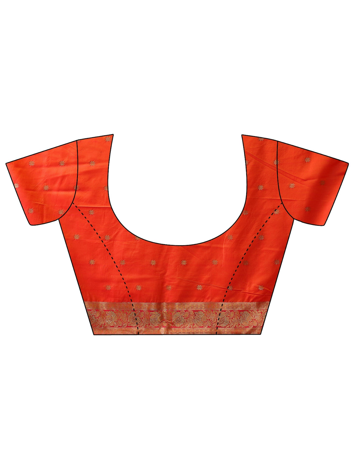 Mameraa Orange and Pink Mughal Motif Woven Design Silk Blend Saree