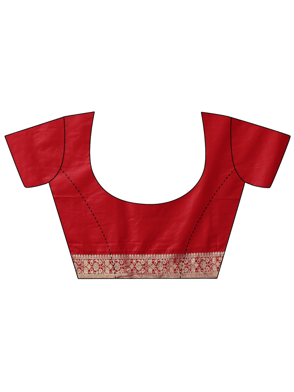 Mameraa Vermillion Red Woven Design Embellished Silk Blend Saree