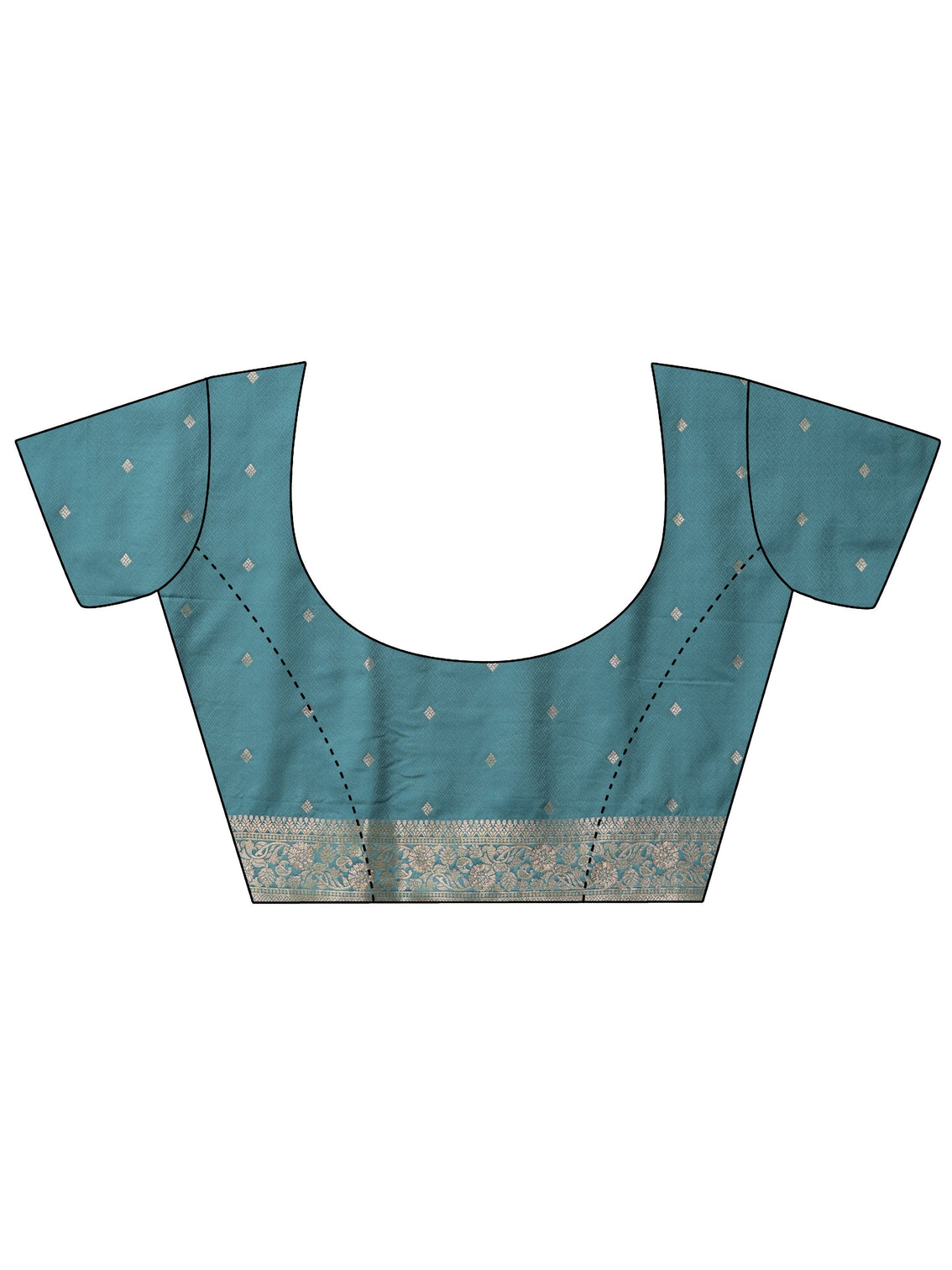 Mameraa Dusty Blue Banarasi Silk Blend Saree