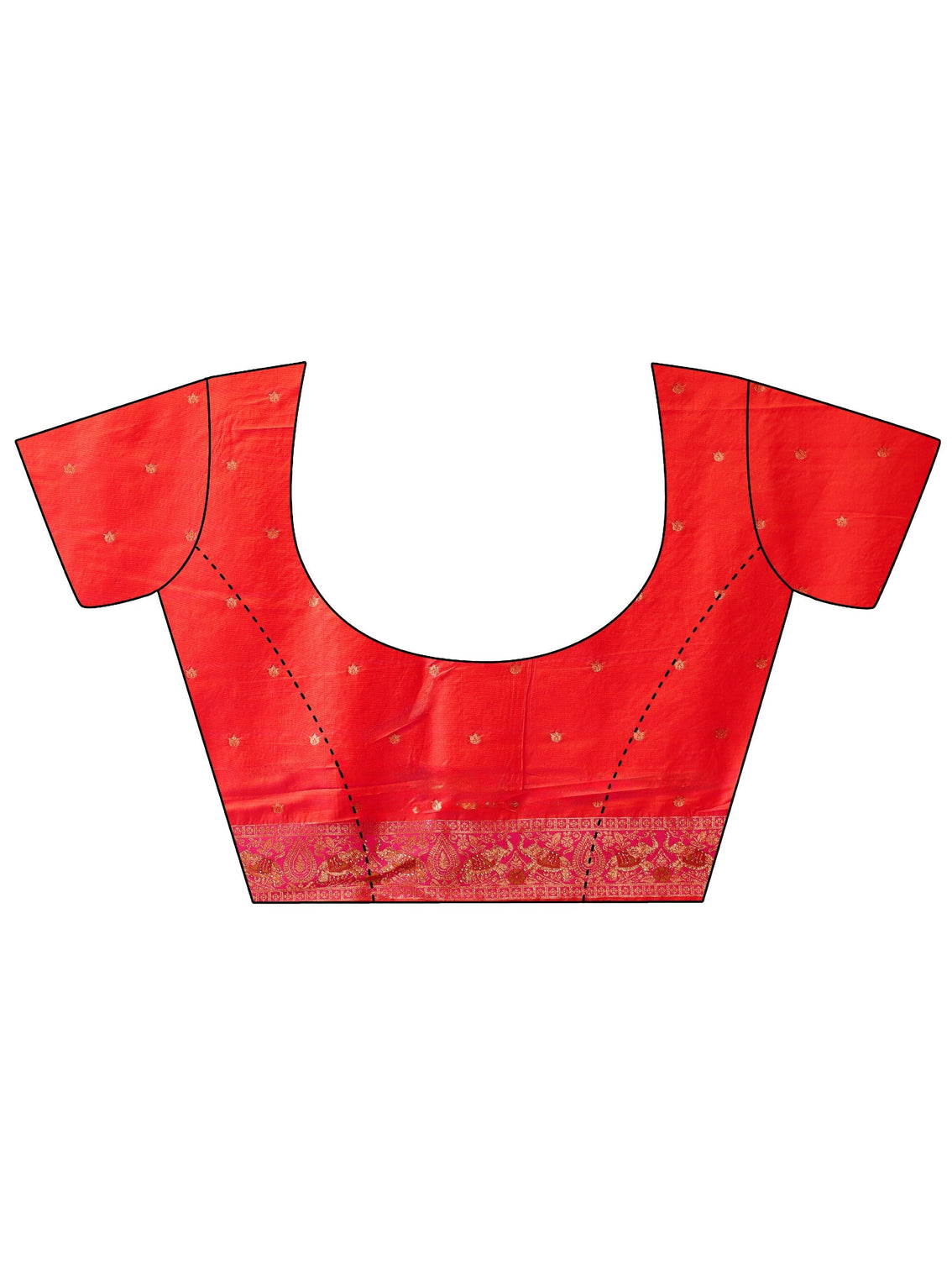Mameraa Tangerine Floral Woven Design Embellished Silk Blend Saree