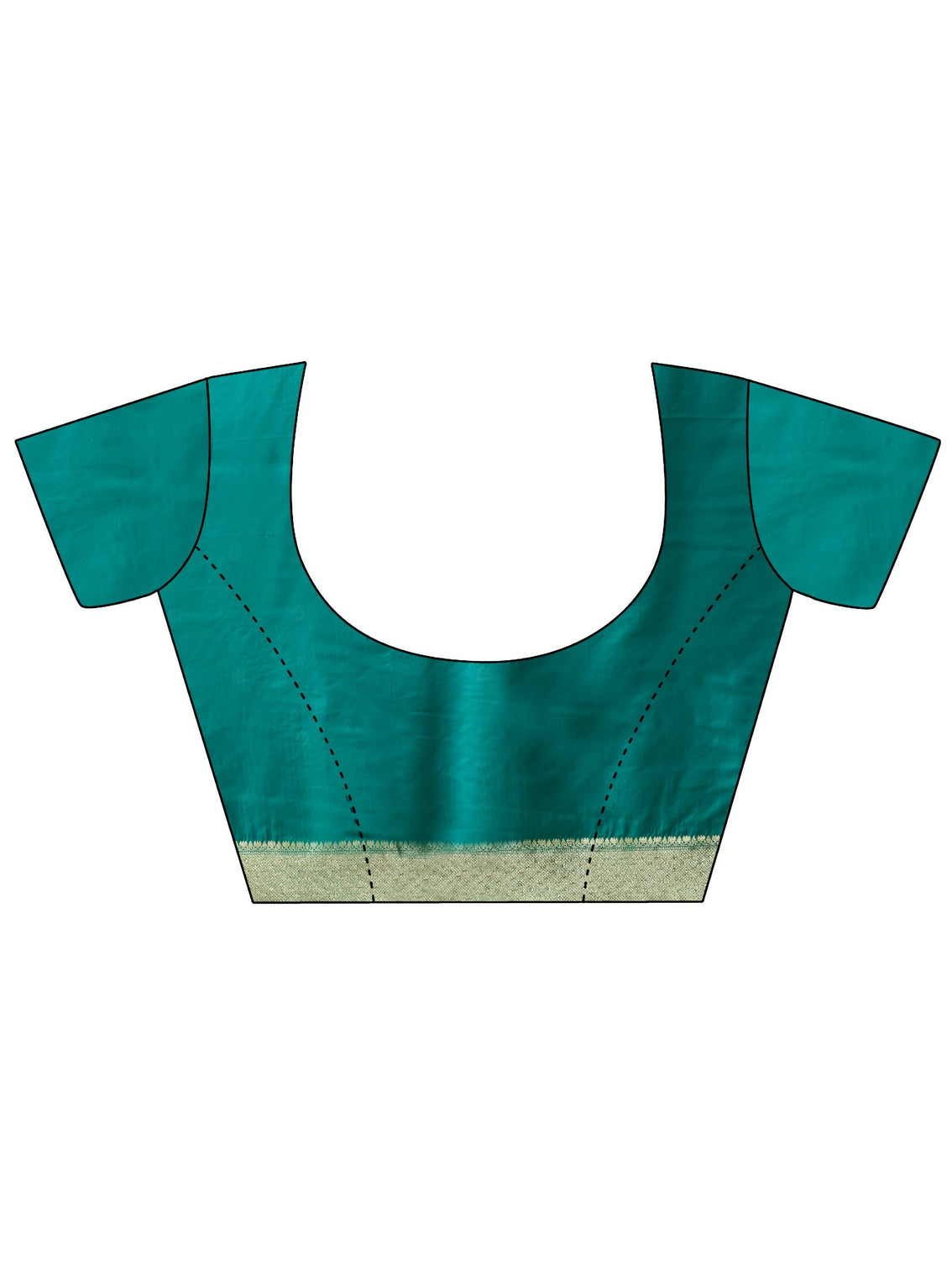 Mameraa Sea Green Chevron Brocade Saree with Stone Work