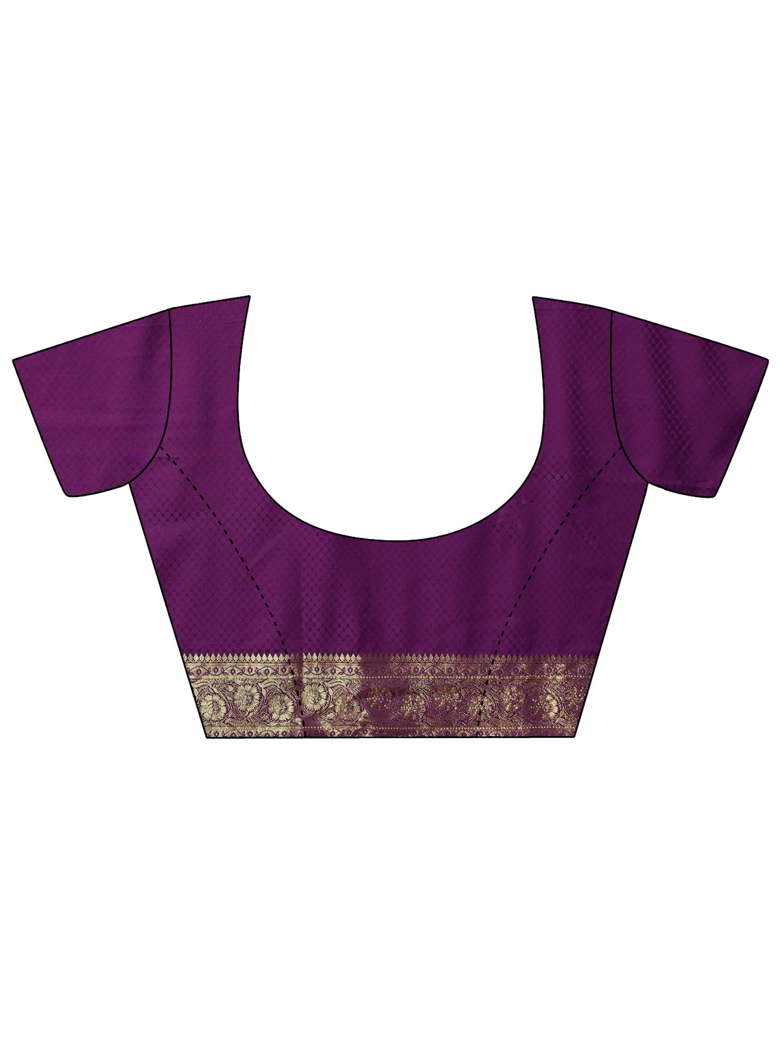 Mameraa Royal Purple Floral Woven Design Embellished Silk Blend Saree