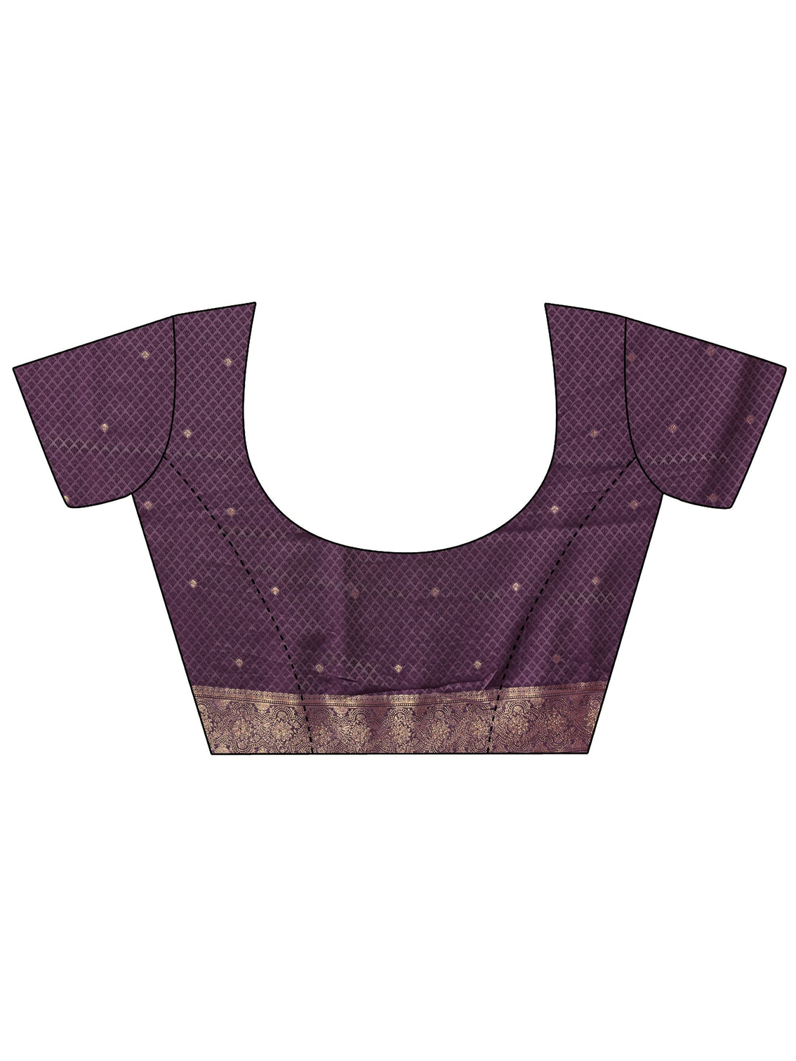 Mameraa Purple Floral Woven Design Embellished Silk Blend Saree