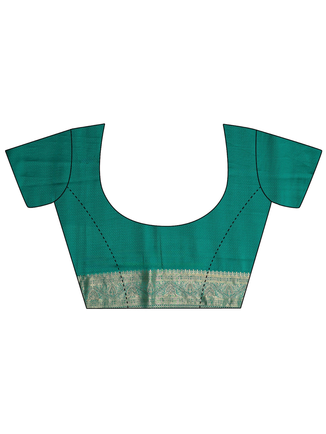 Mameraa Teal Green Floral Woven Design Embellished Silk Blend Saree
