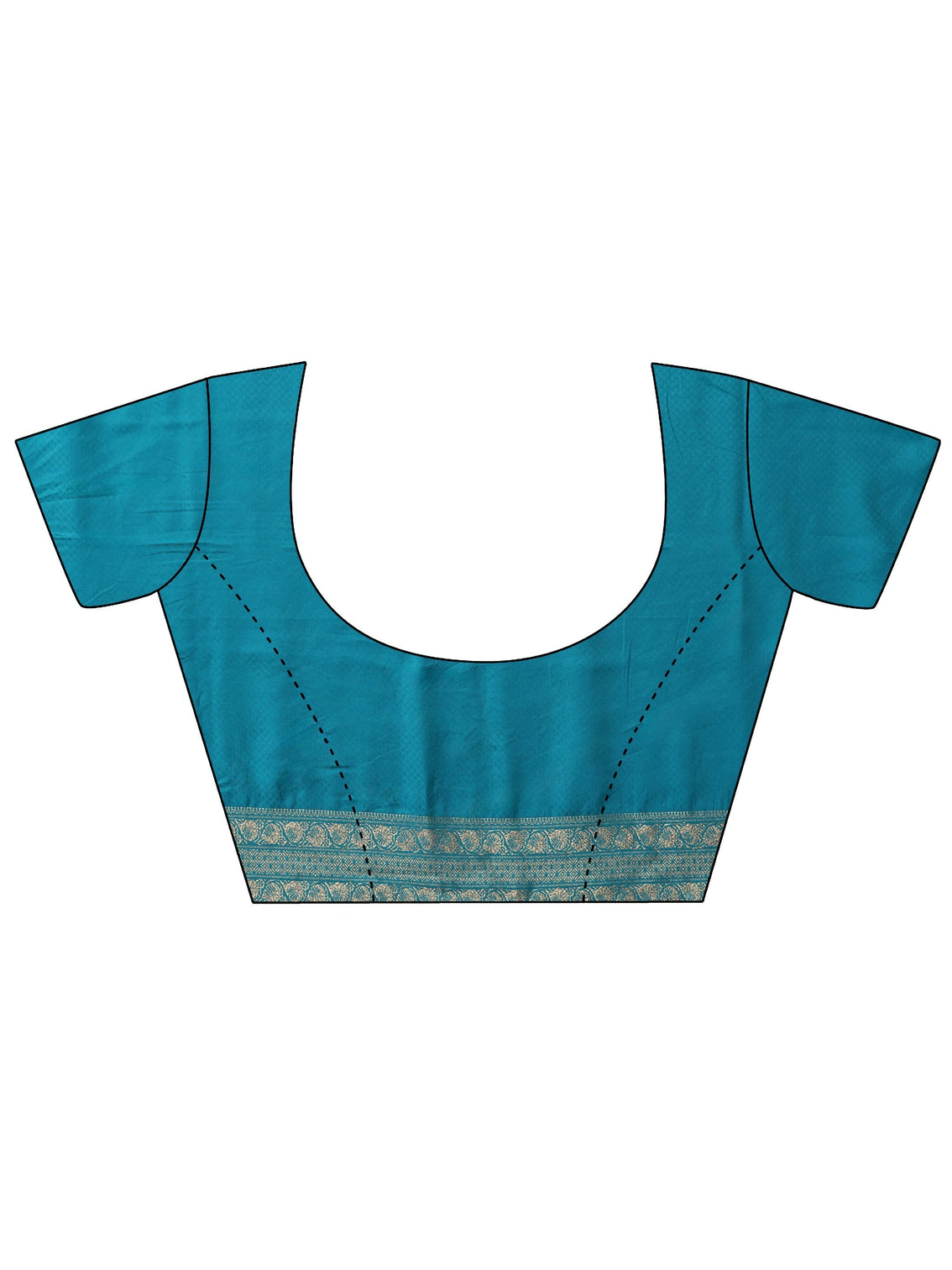 Mameraa Cerulean Blue Floral Woven Design Silk Blend Saree