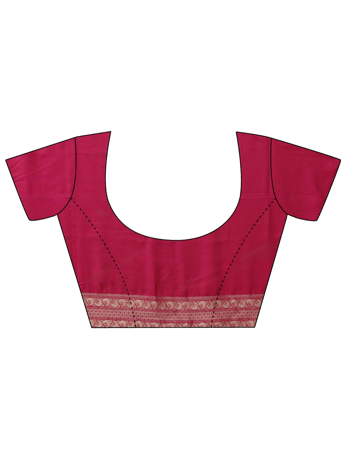 Mameraa Fuchsia Pink Floral Woven Design Silk Blend Saree