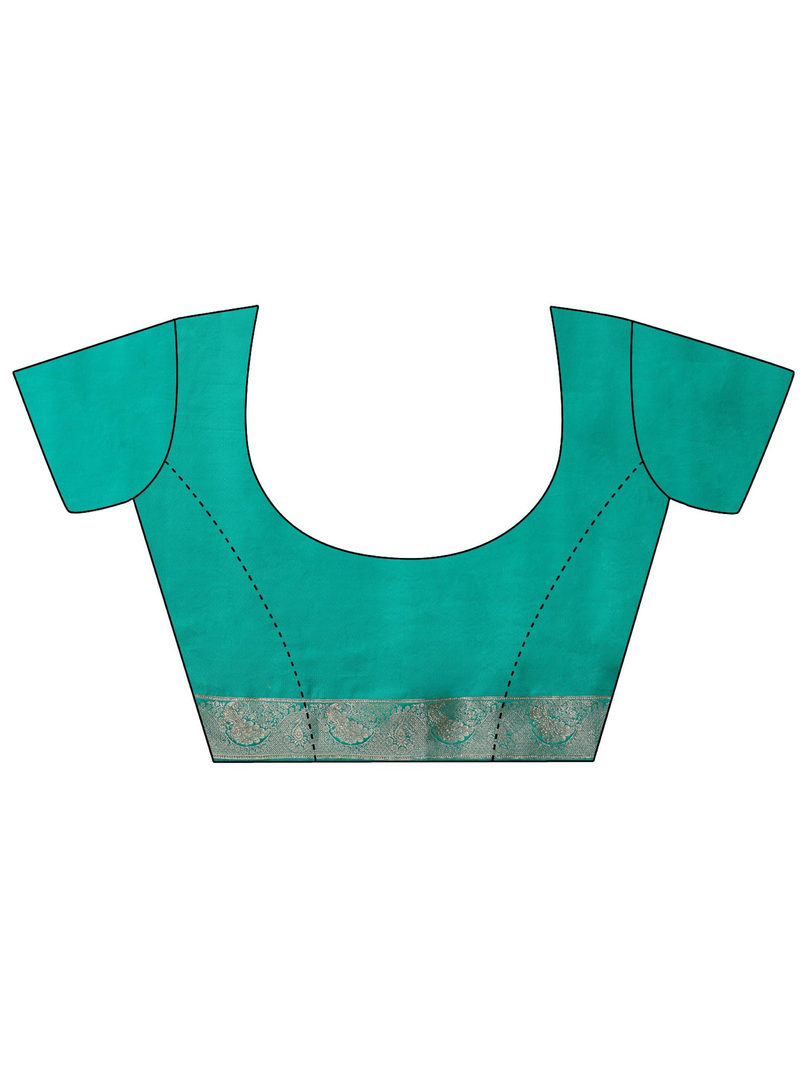 Mameraa Sea Green Peacock Woven Design Embellished Silk Blend Saree
