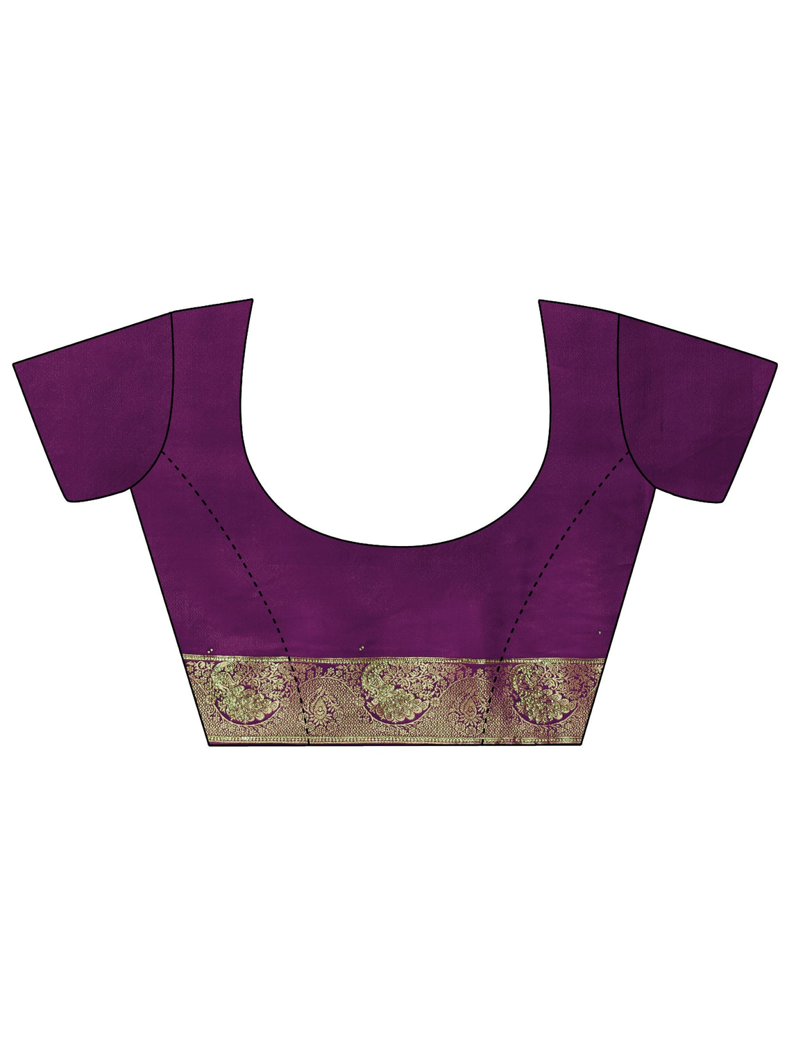 Mameraa Purple Peacock Woven Design Embellished Silk Blend Saree
