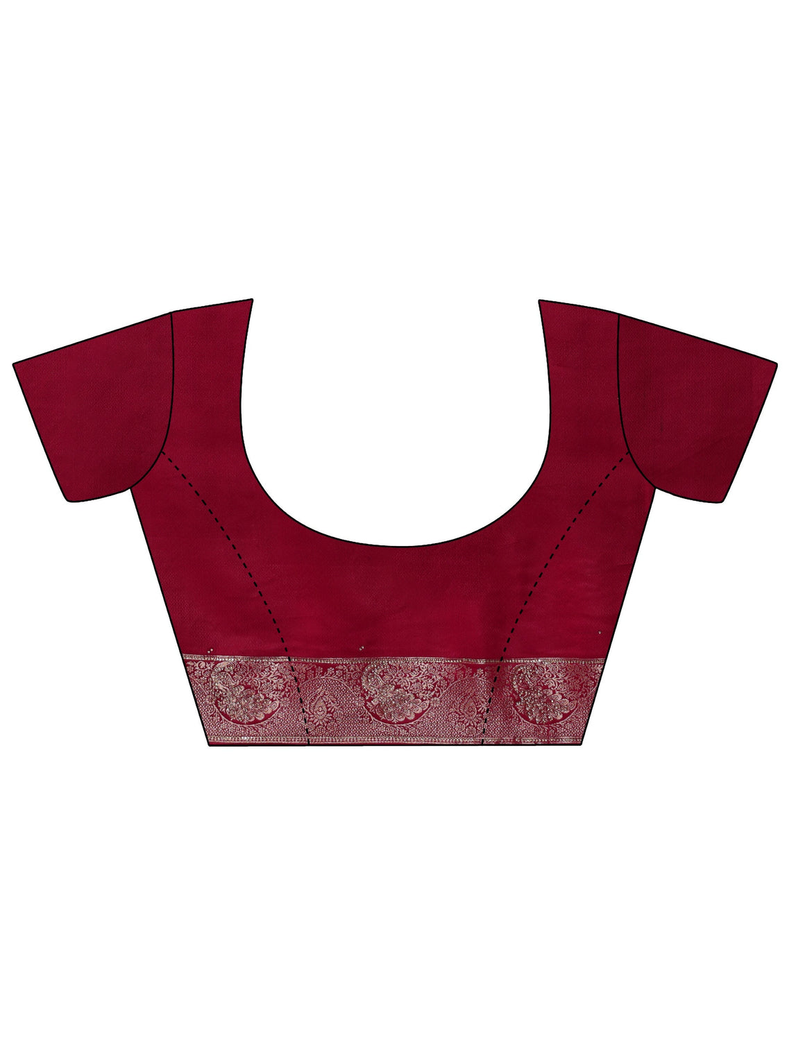 Mameraa Red Peacock Woven Design Embellished Silk Blend Saree