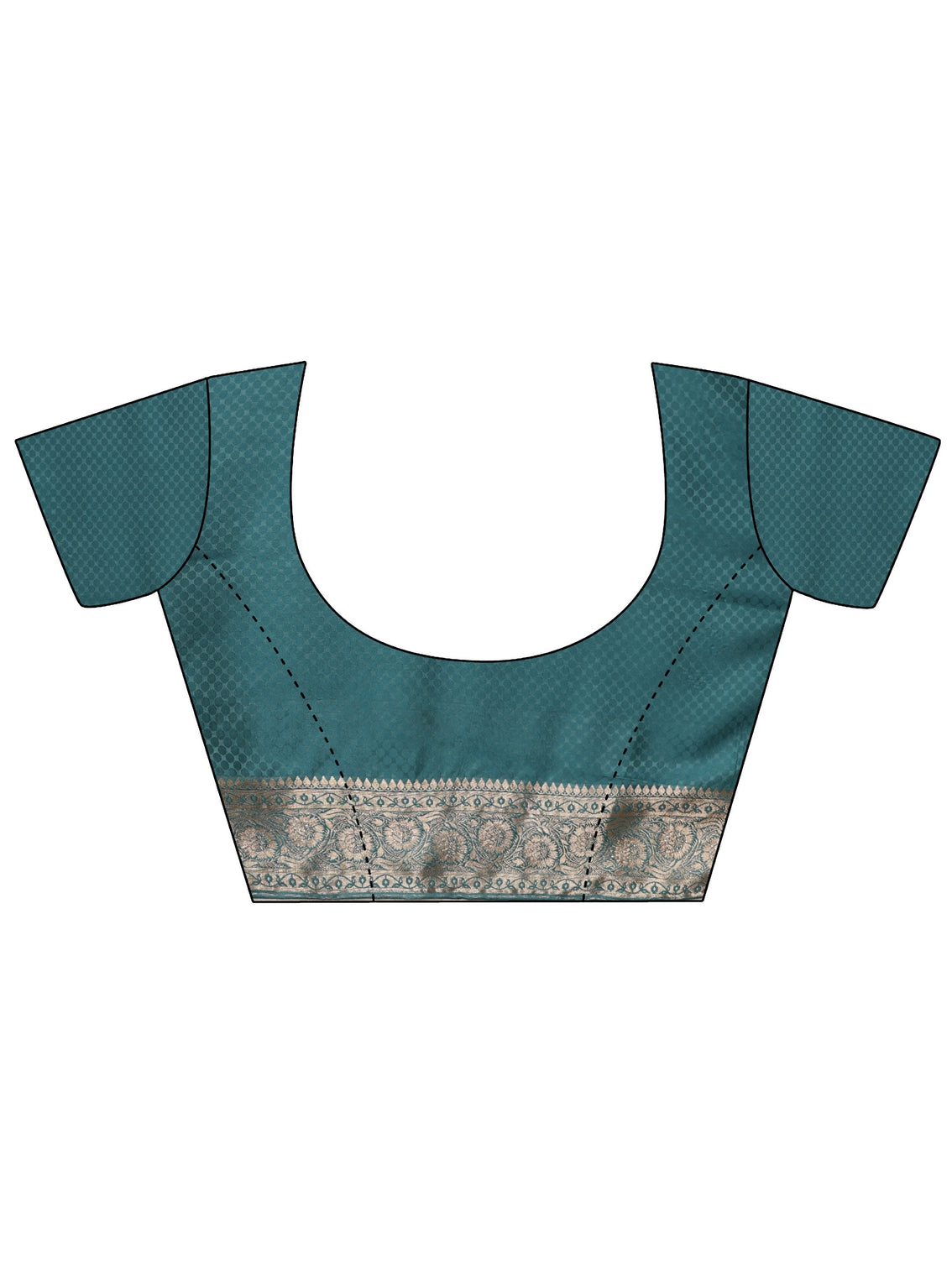 Mameraa Dusty Blue Embellished Floral Designs Brocade Saree