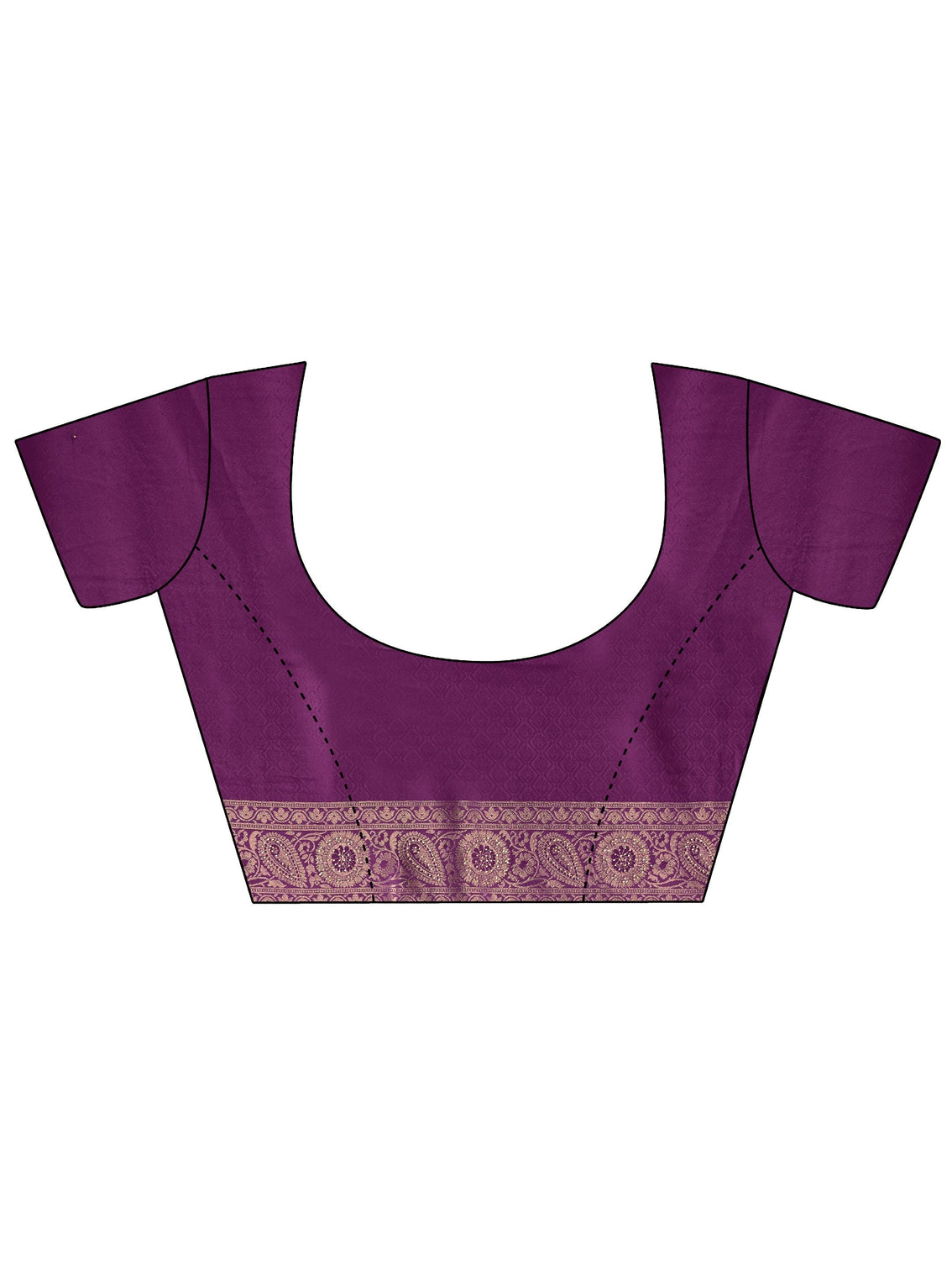 Mameraa Amethyst Purple Floral Brocade Saree with Stone Work