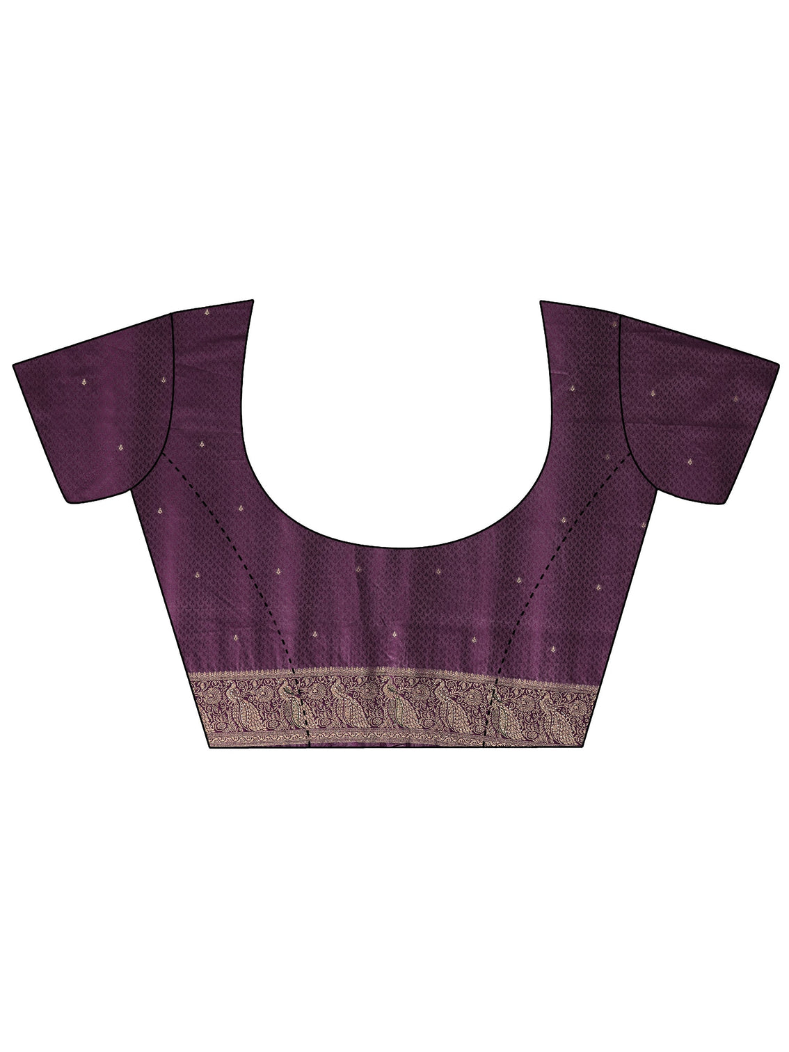 Mameraa Royal Purple Woven Design Silk Blend Saree with Stone Work