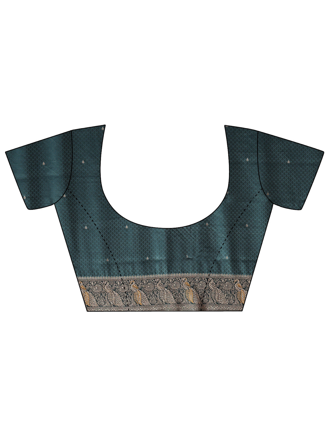 Mameraa Dusty Blue Woven Design Silk Blend Saree with Stone Work
