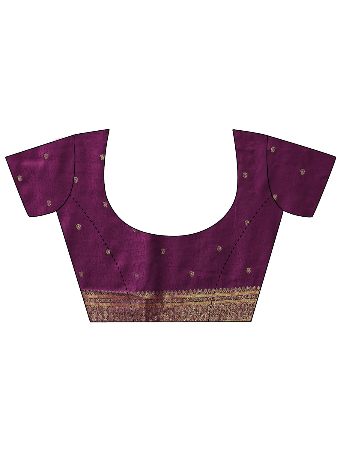 Mameraa Plum Purple Floral Woven Design Satin Saree with Stone Work